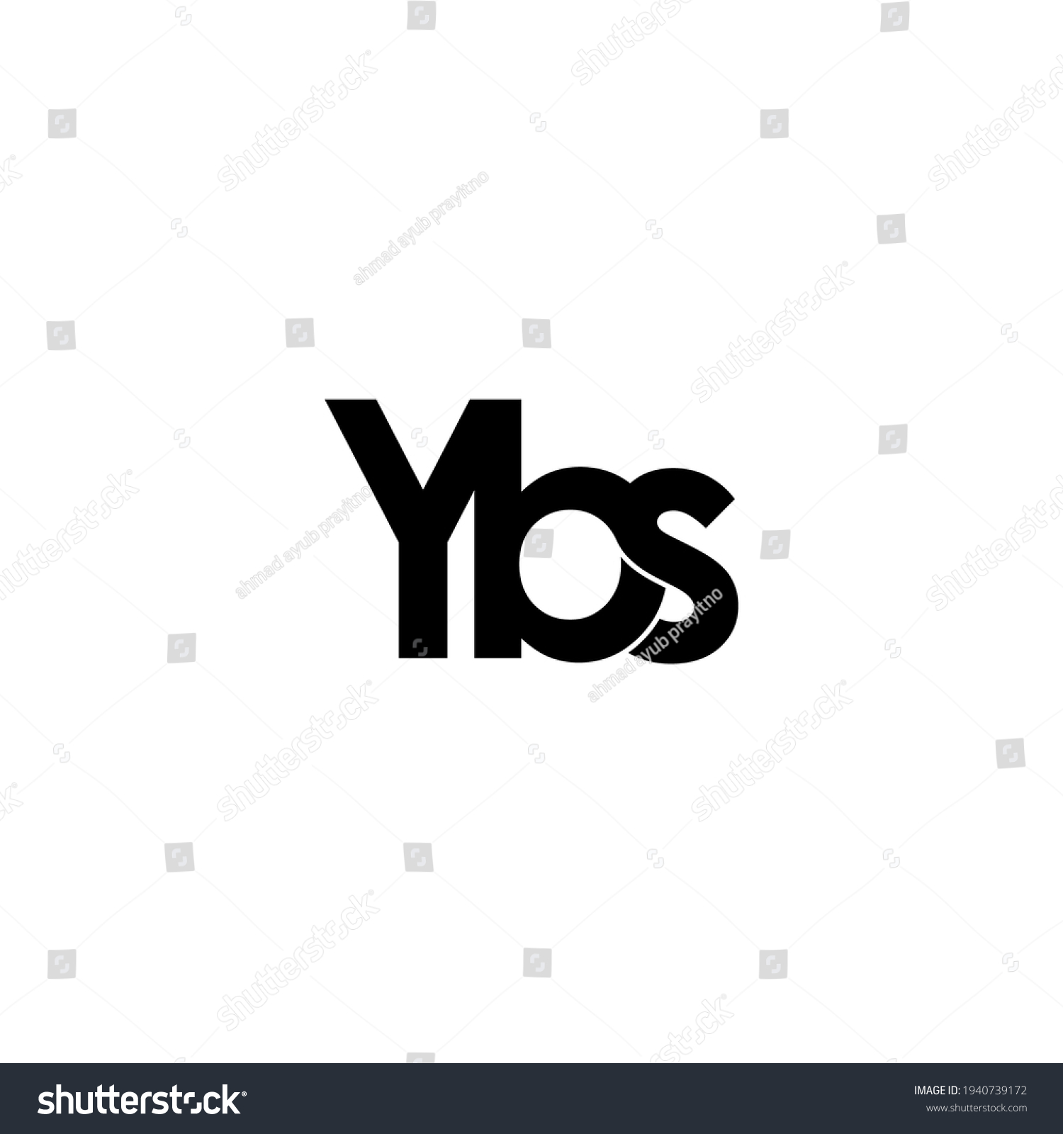 SVG of ybs letter original monogram logo design svg