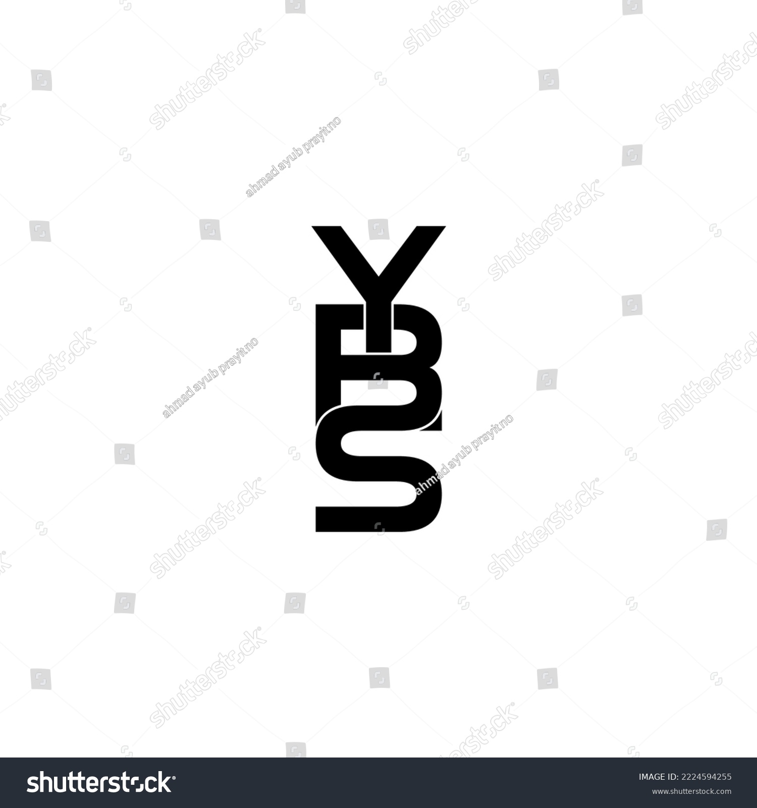 SVG of ybs lettering initial monogram logo design svg