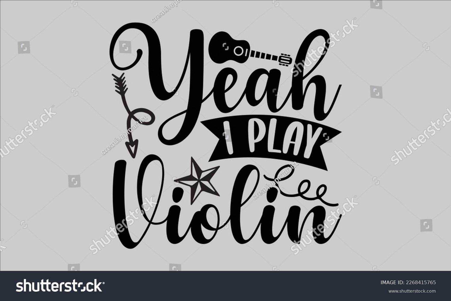 SVG of Yeah I play violin- Piano t- shirt design, Template Vector and Sports illustration, lettering on a white background for svg Cutting Machine, posters mog, bags eps 10. svg