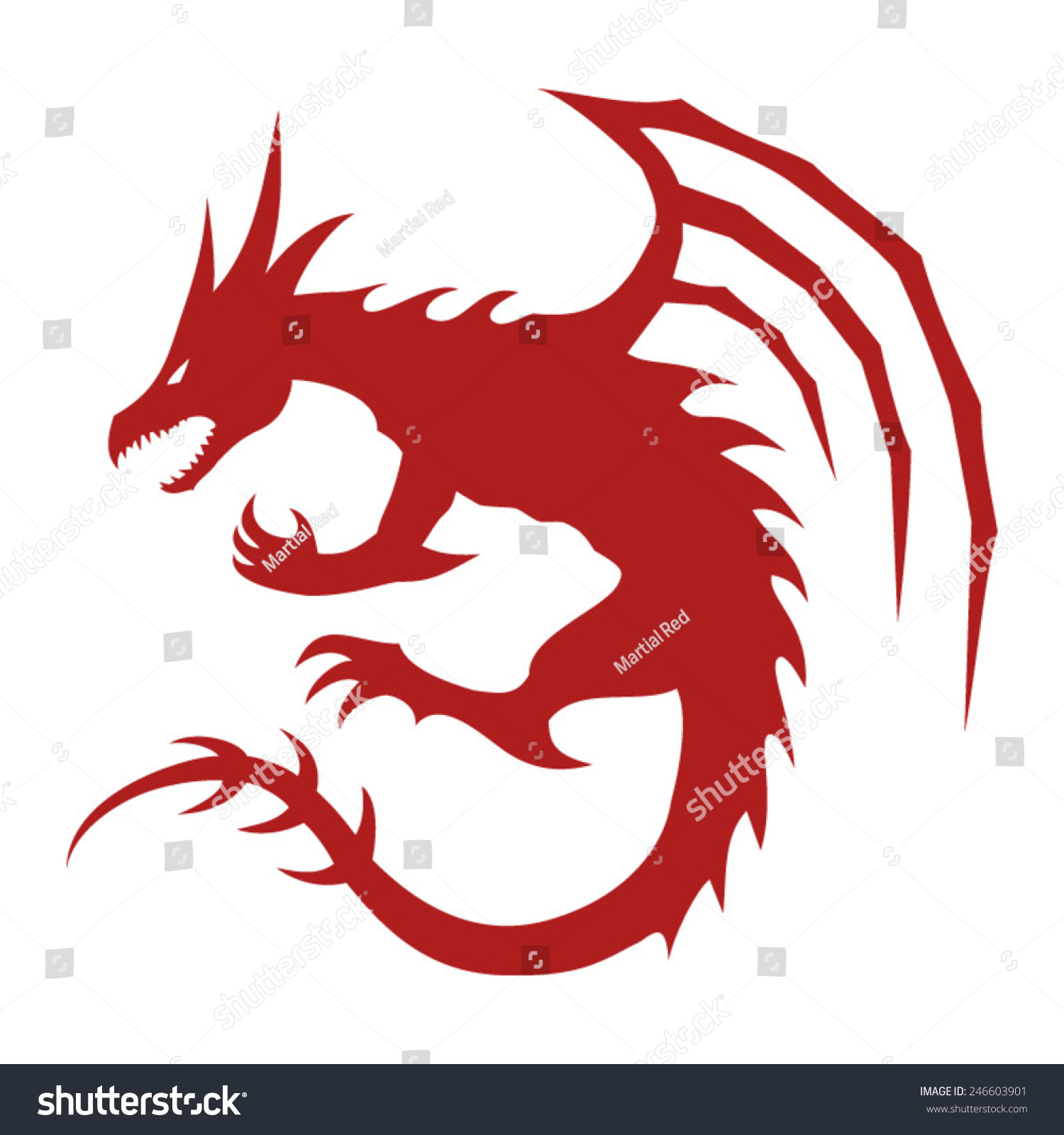 Year Of The Dragon Flat Vector Icon - 246603901 : Shutterstock