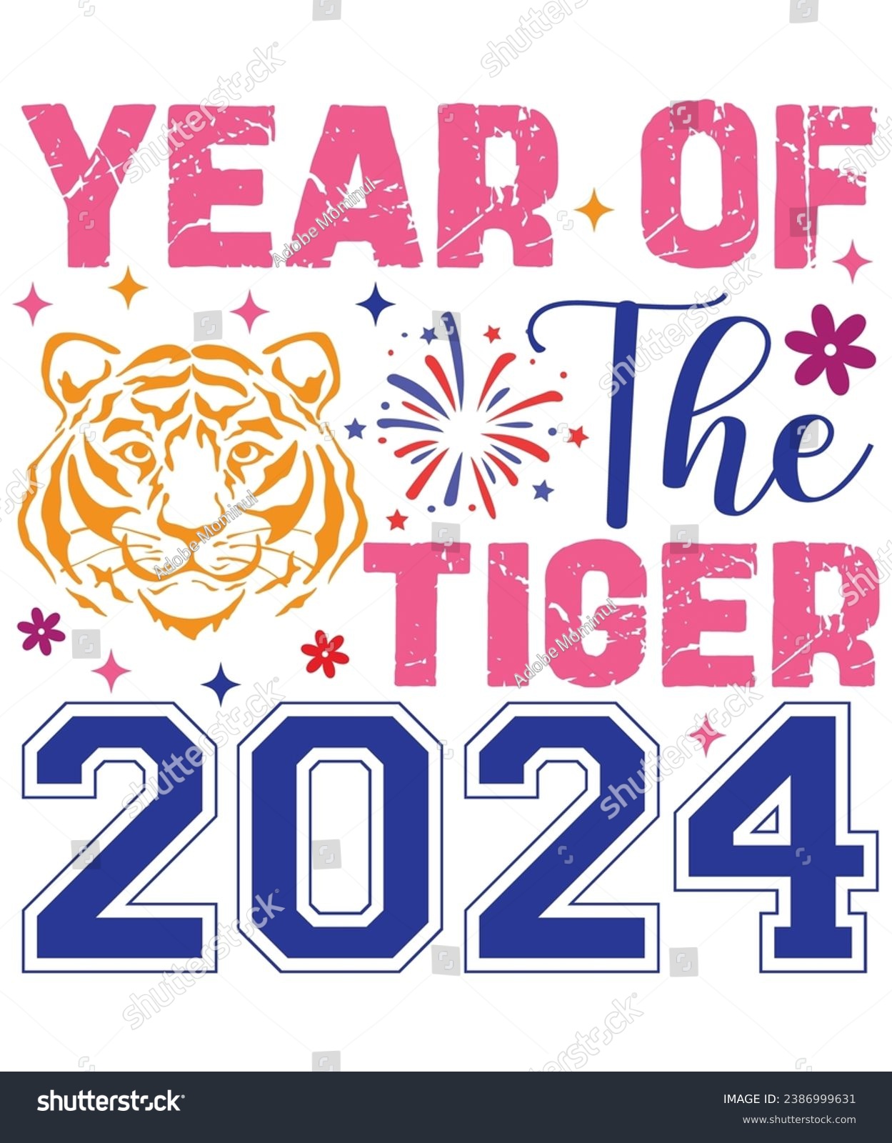 SVG of Year Of The Tiger 2025 Retro, T-Shirt Design, New Year Design, New Year Crew, Celebration party, New Year Quotes, Groovy lettering, Sweatshirt, Typography, Cut file . svg