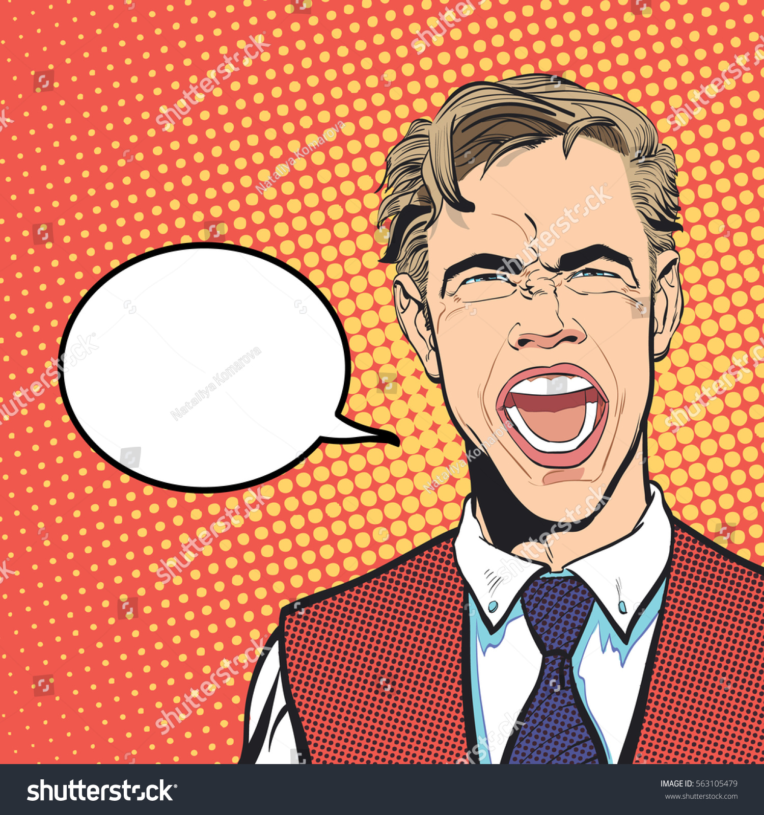 Yelling Man Cry Despair Screaming Despair Stock Vector (Royalty Free ...