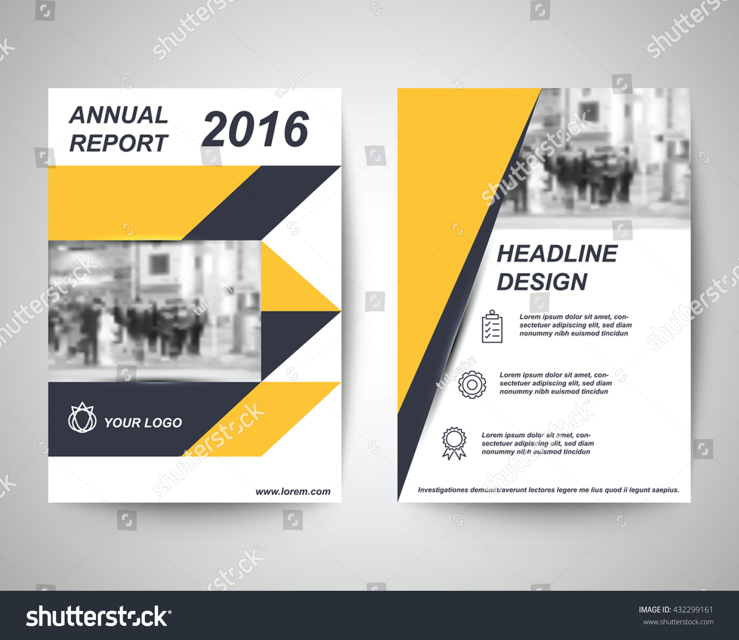 Yellow Black Abstract Flyer Layout Template Stock Vector Royalty Free