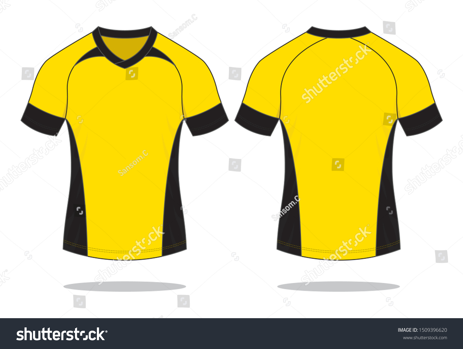 Yellow Black Football Sport Shirt Design Stock Vector (Royalty Free ...