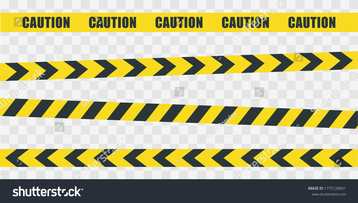 SVG of Yellow and black police stripes. Collection Yellow warning tape official crime and danger tapes. svg
