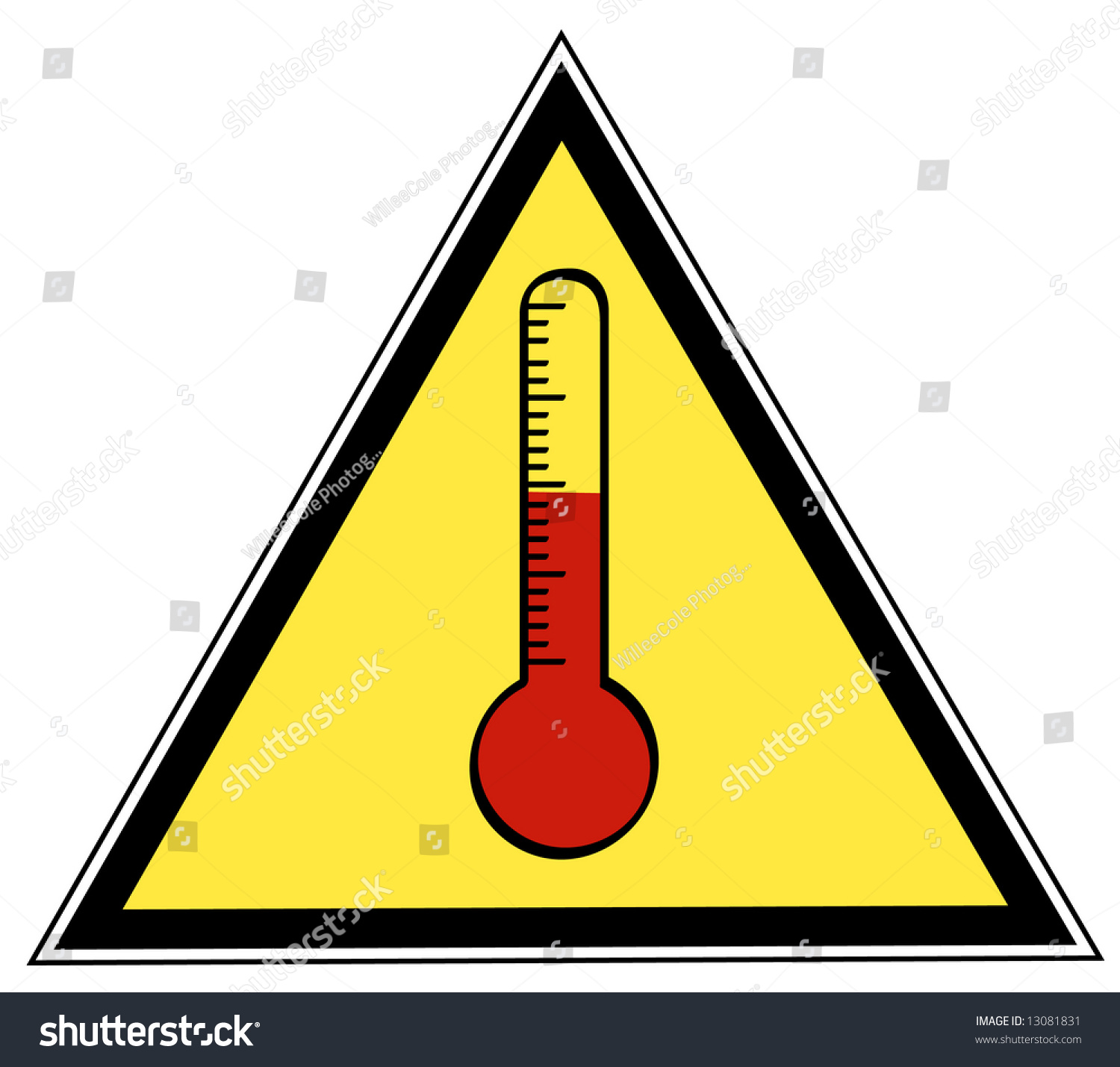 Yellow Black Triangle Rising Temperature Sign Stock Vector 13081831 ...