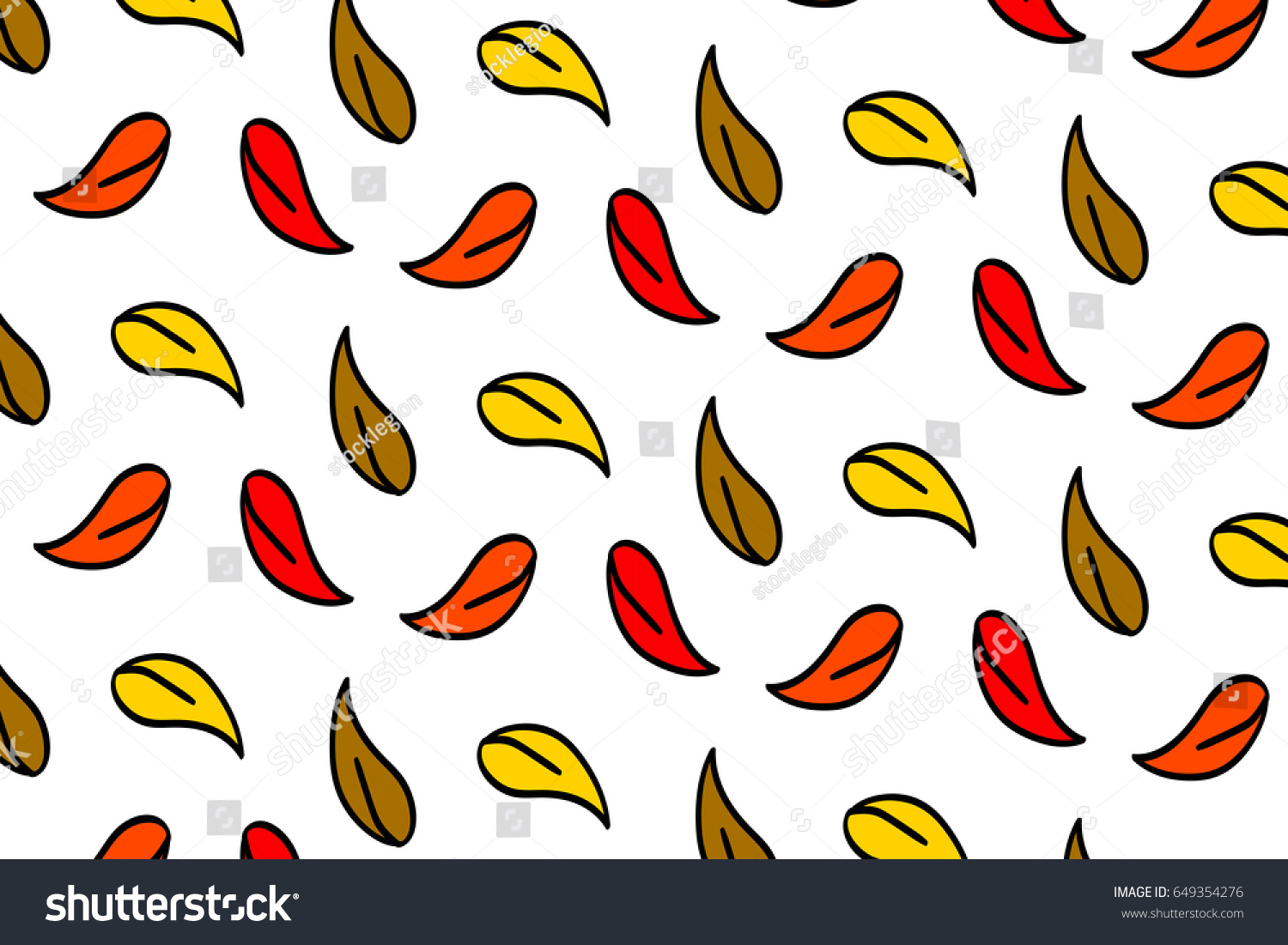 Yellow Red Abstract Leaves Modern Vector Stock Vector (Royalty Free