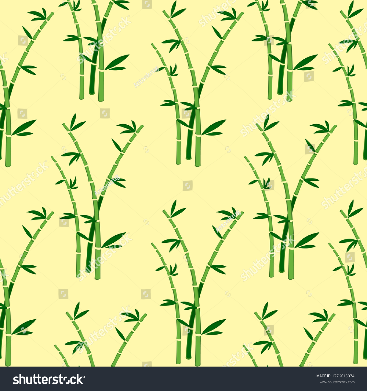 green bamboo stems on yellow background clip art preview