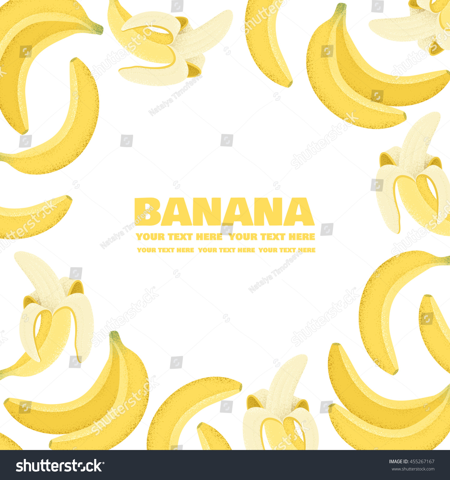 Yellow Banana Frame Exotic Fruit Template Stock Vector (Royalty Free ...