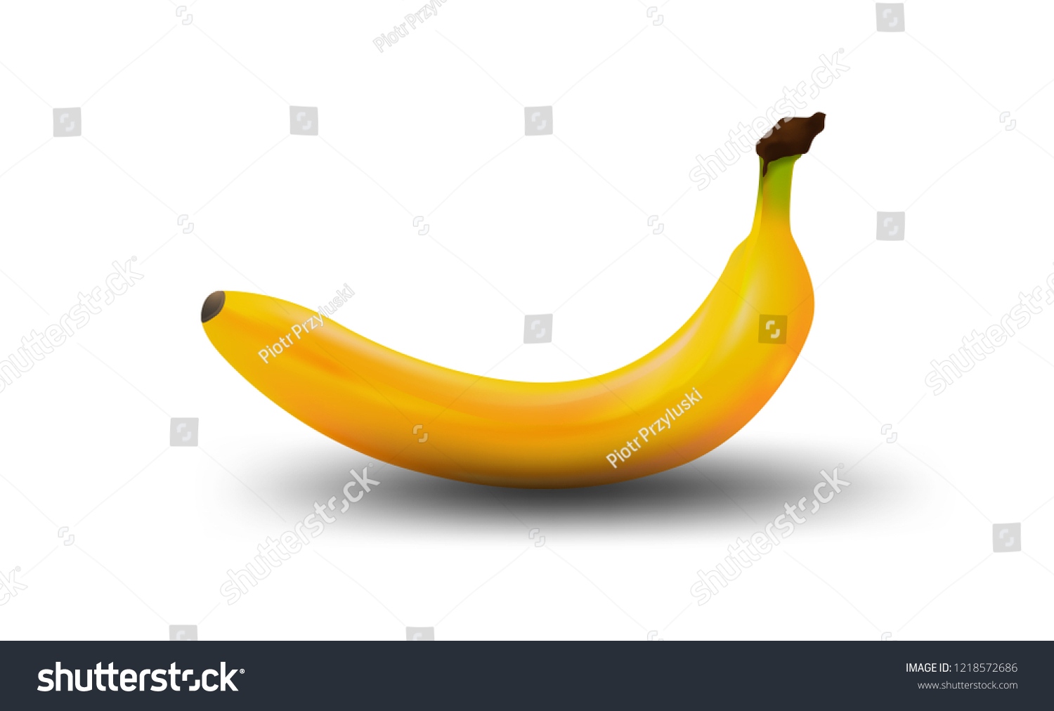 Yellow Banana Vector Illustration Stock Vector Royalty Free Shutterstock