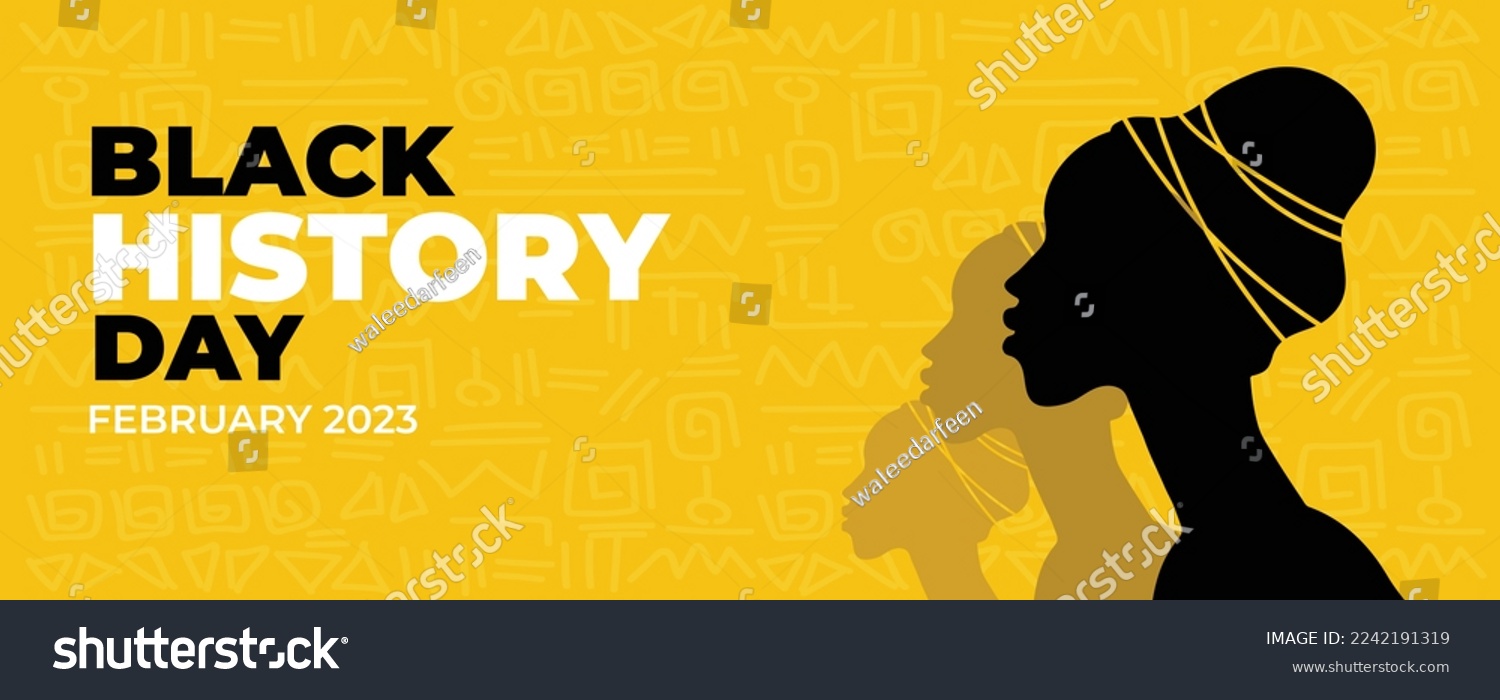 SVG of Yellow Banner National Black History Month. Holiday concept. Template for negro African background, banner, card, poster with text inscription. Vector illustration. Black Awareness History Month. svg
