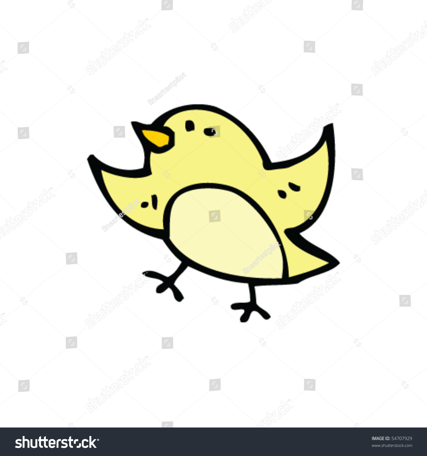 Yellow Bird Cartoon Stock Vector 54707929 - Shutterstock