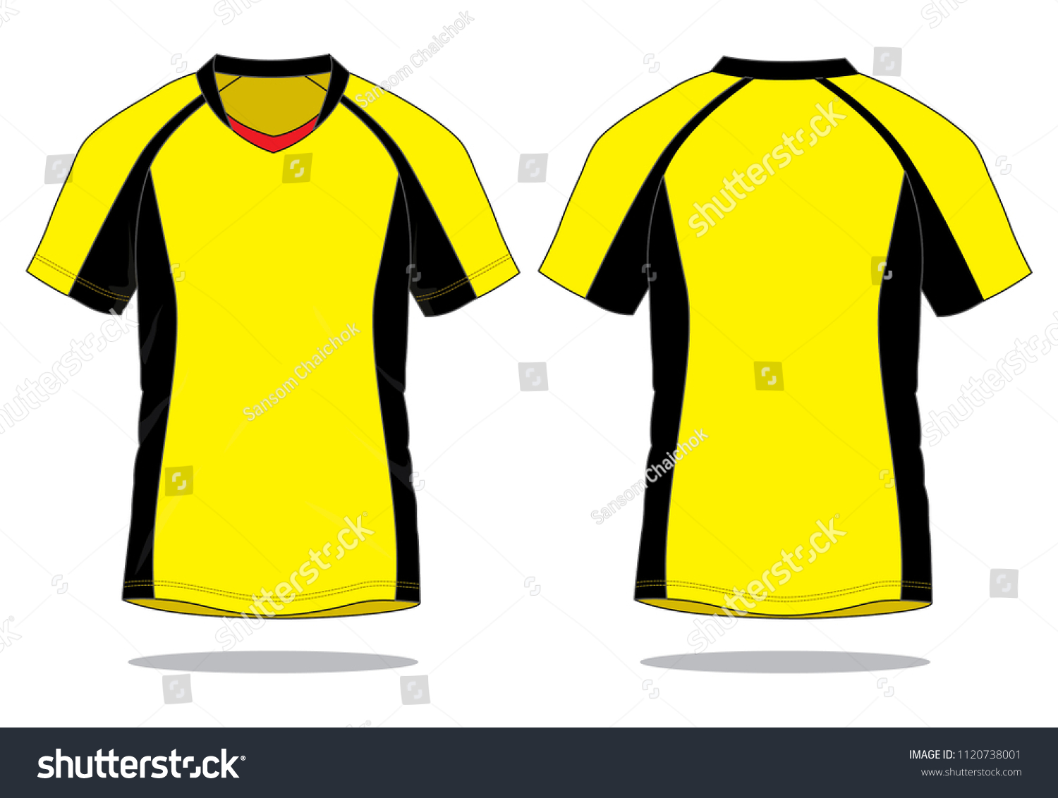 Yellowblack Raglan Soccer Jersey Shirt Design Stock Vector (Royalty ...