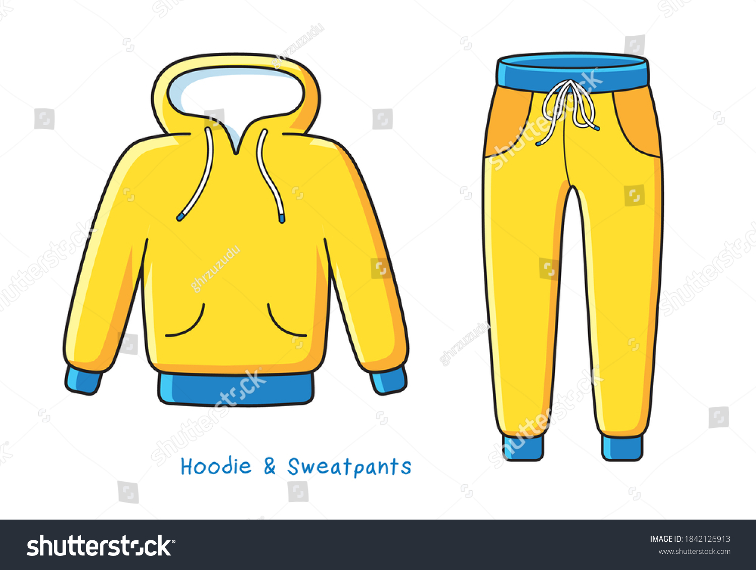 yellow sweatshirt and sweatpants