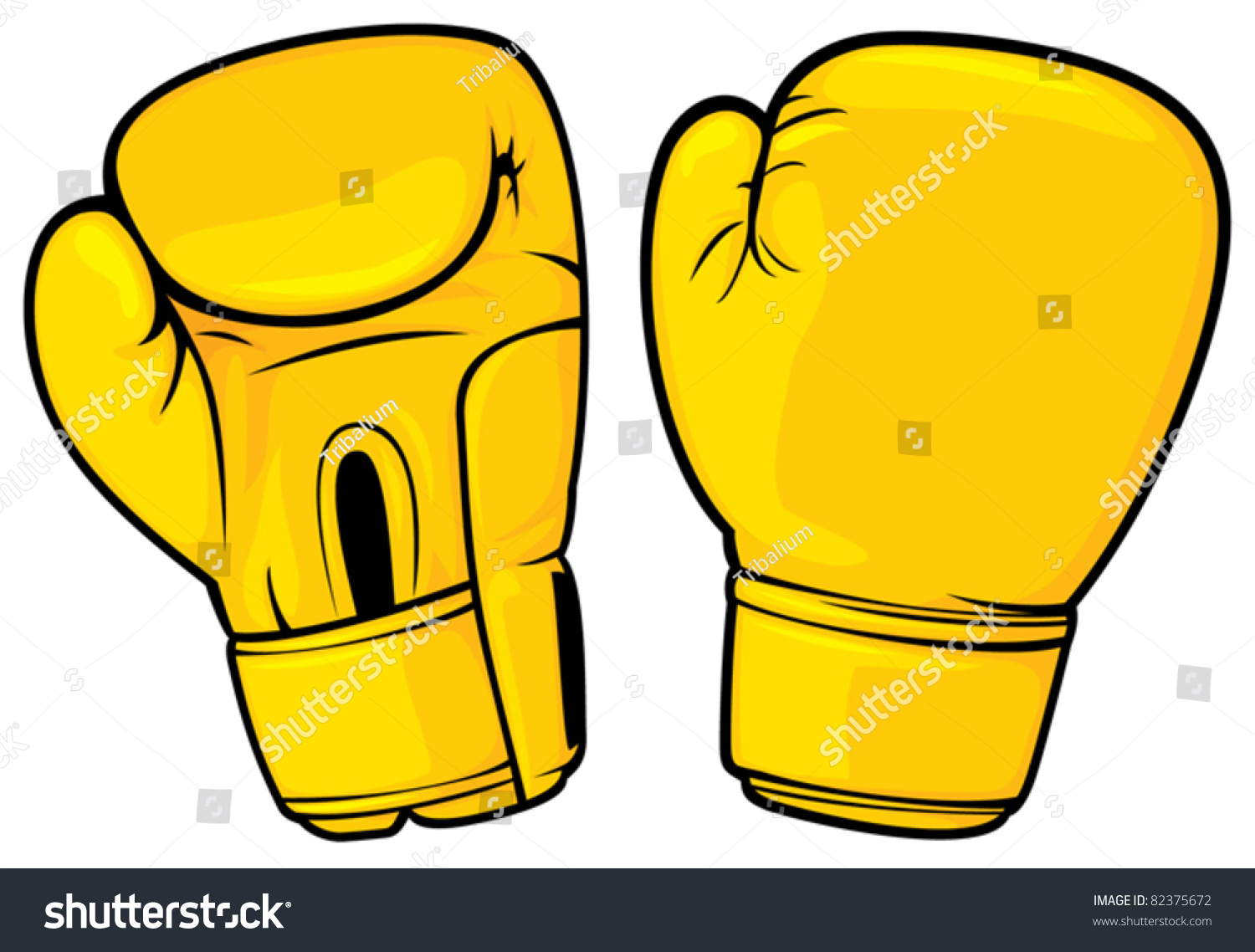 Yellow Boxing Gloves Stock Vector Royalty Free 82375672