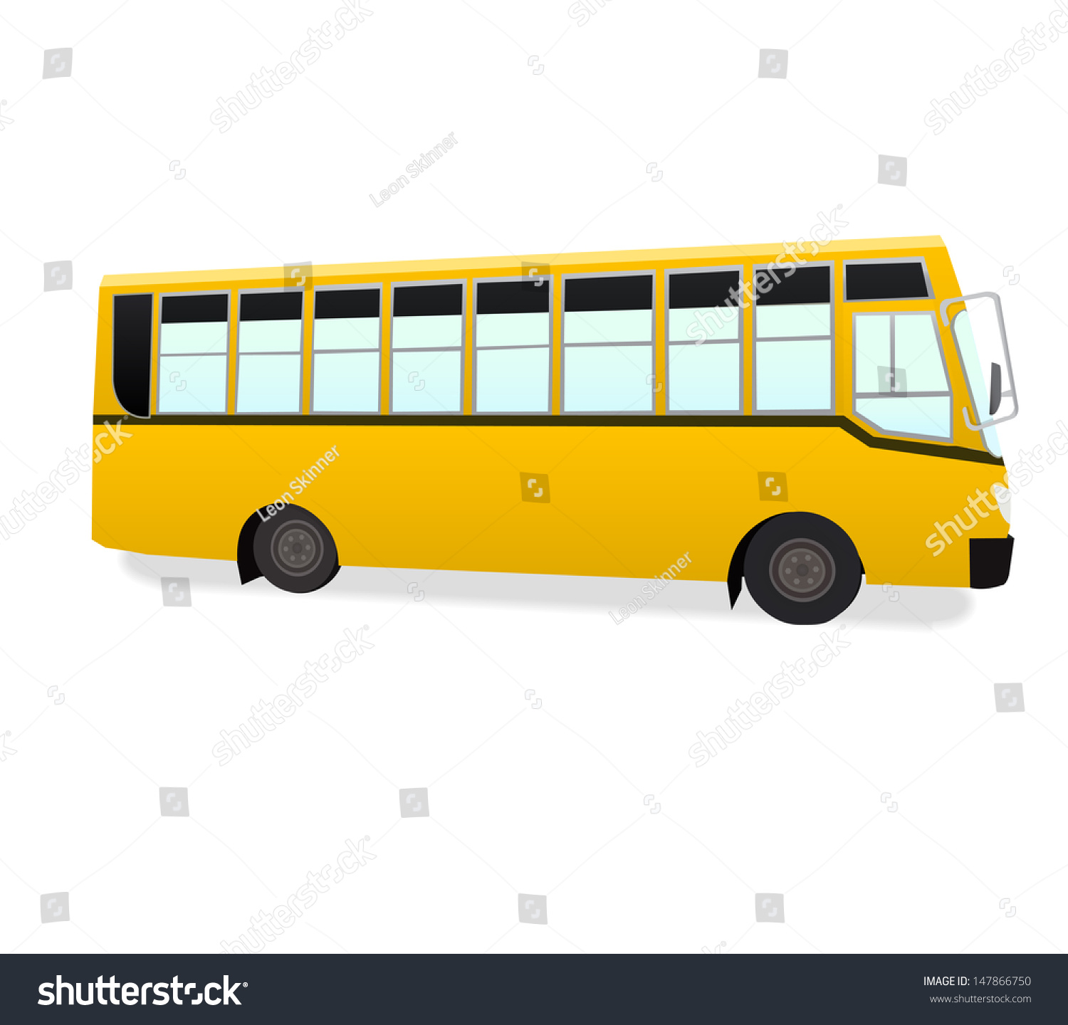 Yellow Bus Stock Vector Illustration 147866750 : Shutterstock