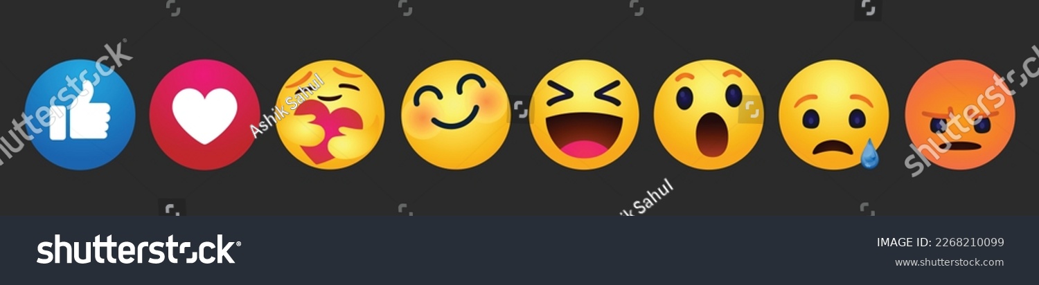 SVG of yellow cartoon bubble comment reactions icon template face tear smile sad hug love like Lol laughter emoji character message Emoticons comment social media Facebook chat high quality vector 3d round svg