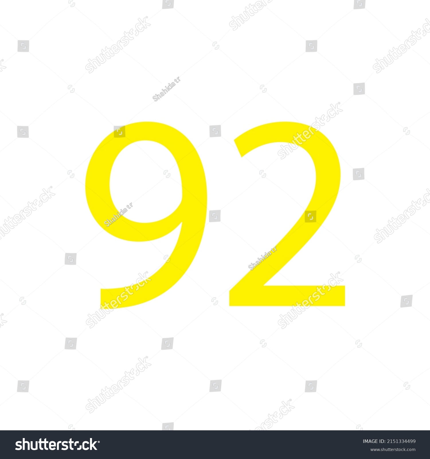 Yellow Colour Number Simple Clip Art Stock Vector (Royalty Free
