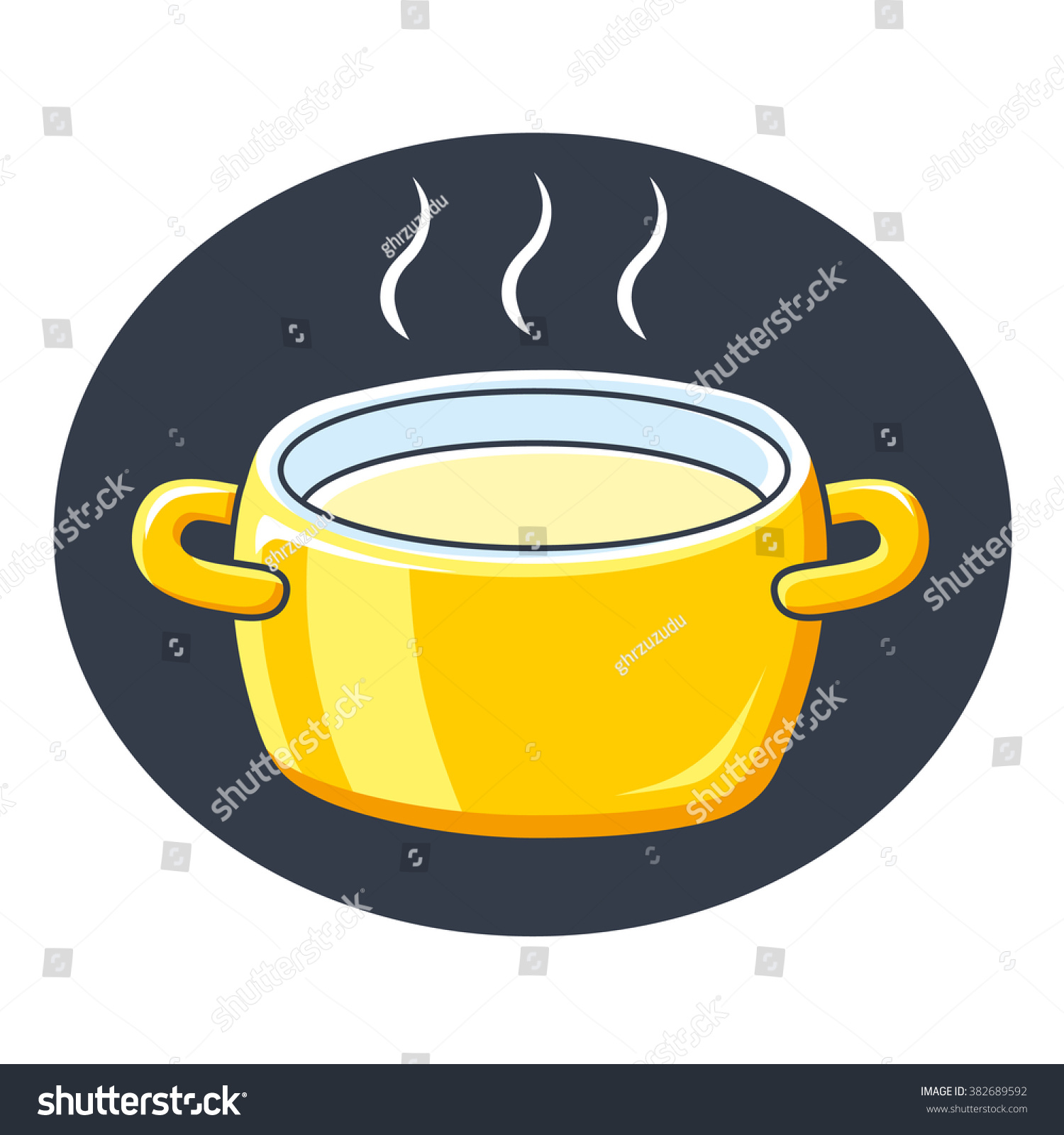 Yellow Cooking Pot Tureen Hot Soup Stock Vector (royalty Free 