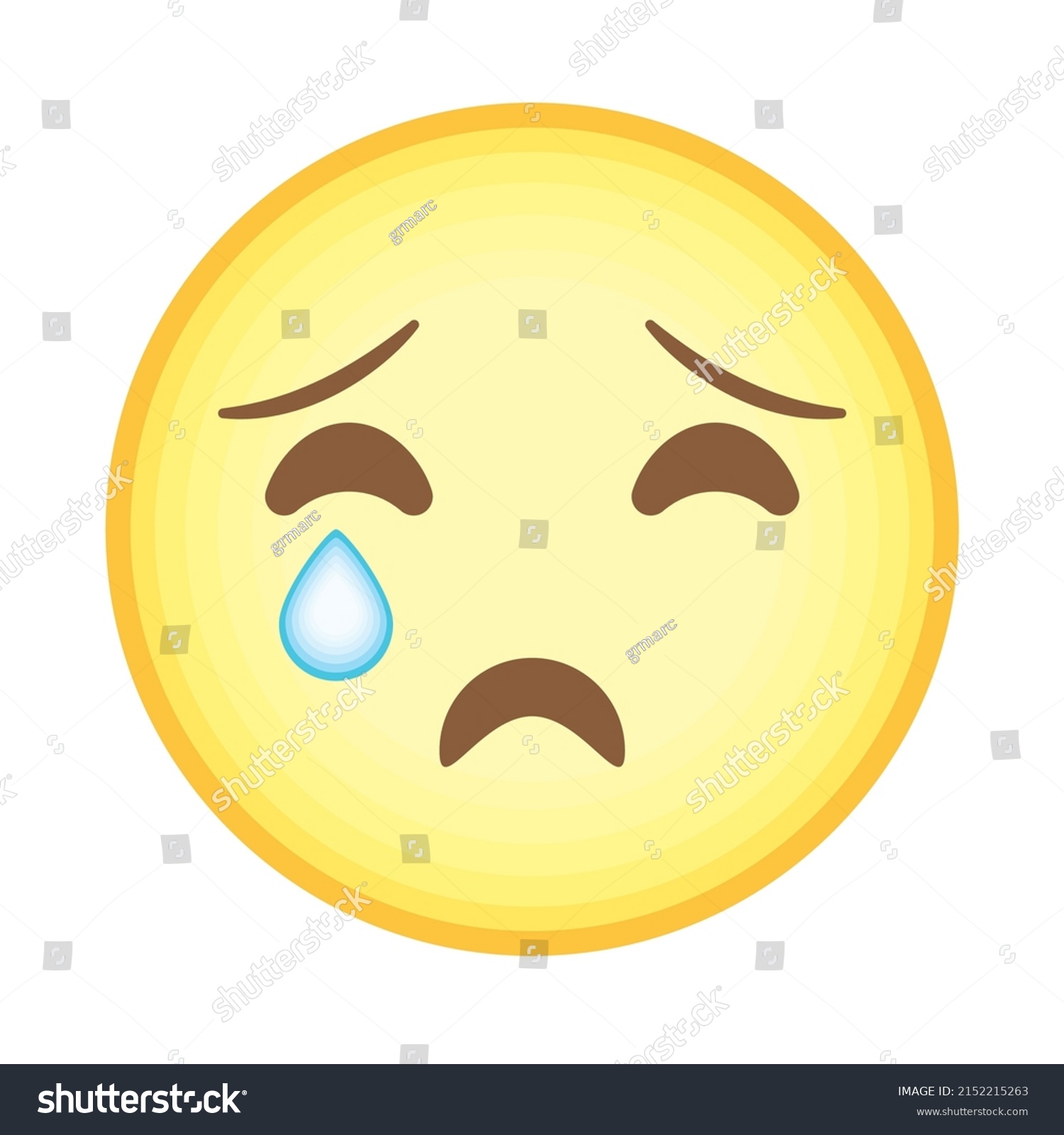 Yellow Crying Emoji Over White Stock Vector (Royalty Free) 2152215263 ...