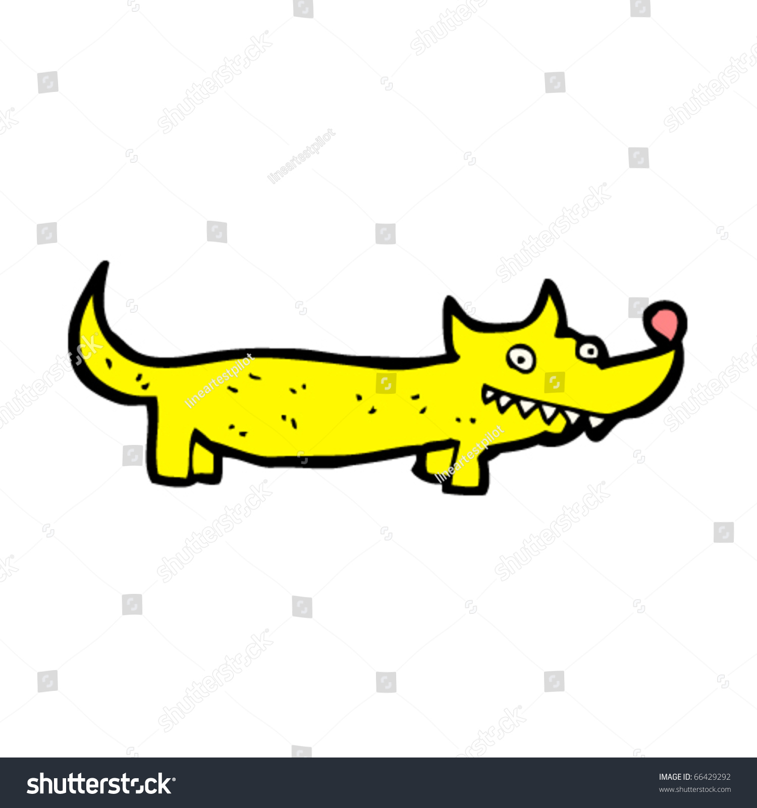 Yellow Dog Cartoon Stock Vector Illustration 66429292 : Shutterstock