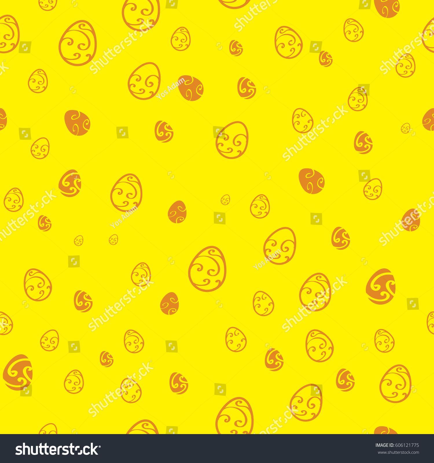 Yellow Easter Egg Seamless Background Vector Stock Vector 606121775 ...