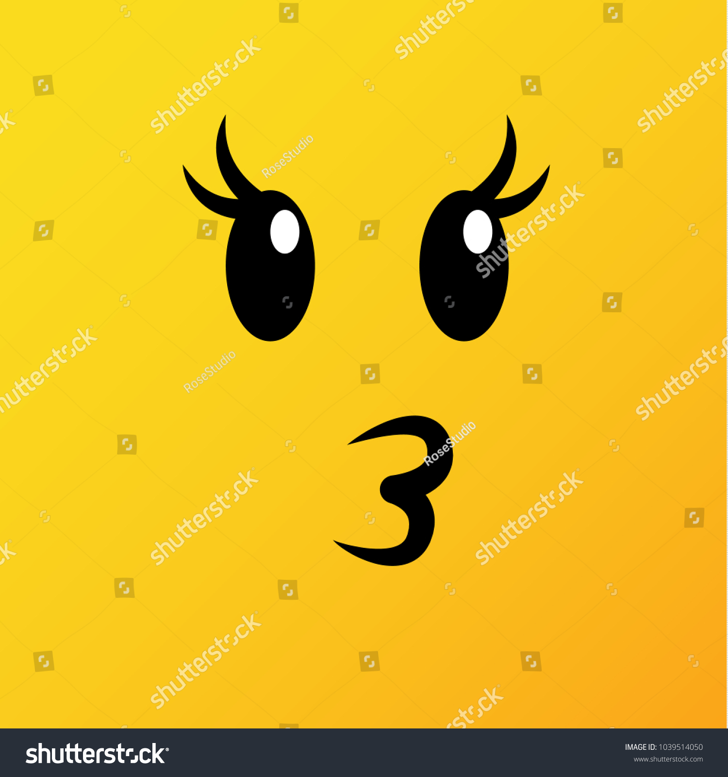 Yellow Emoticons Emojis Vector Illustration Flat Hot Sex Picture