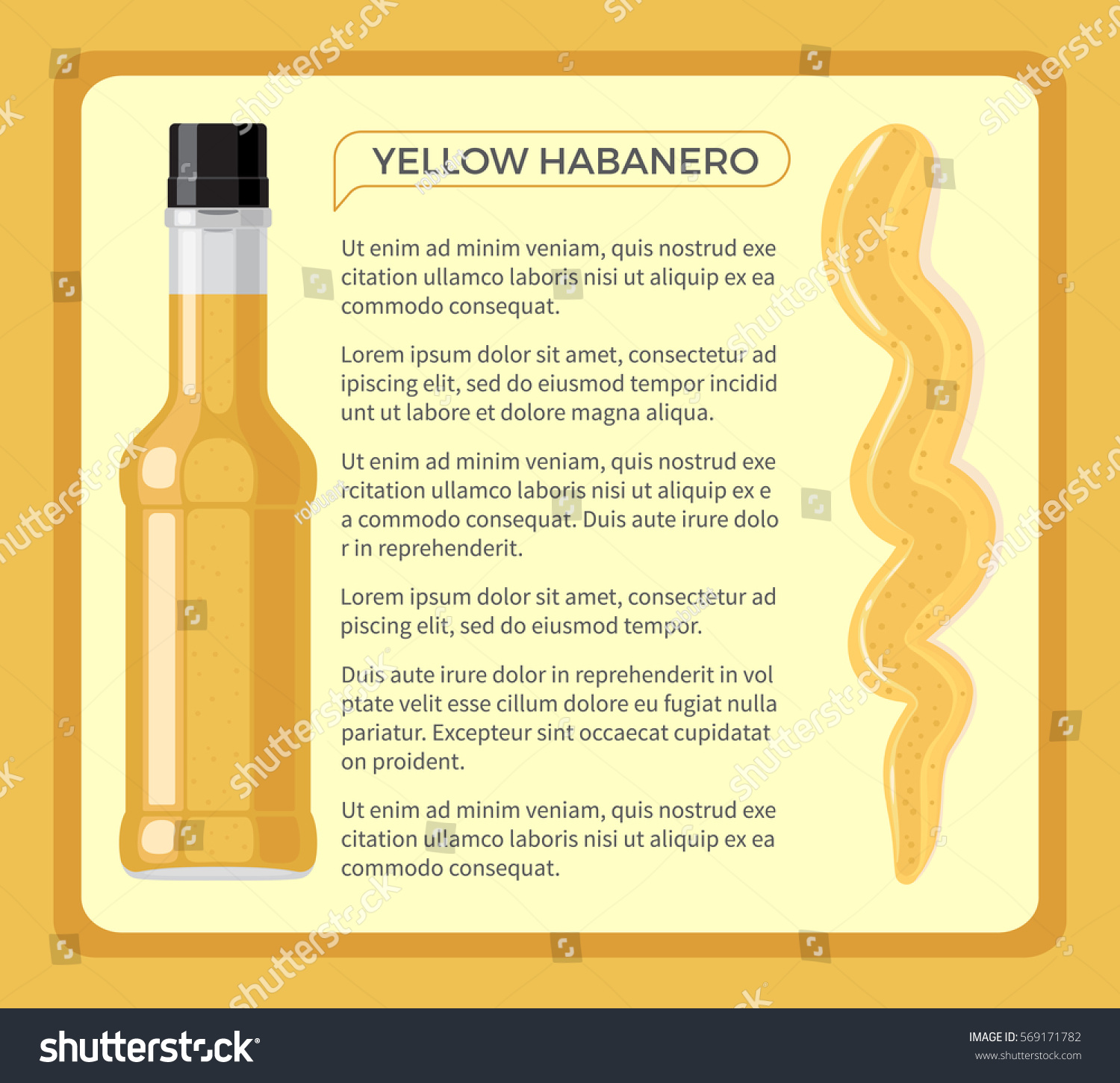 Download Yellow Habanero Spicy Sauce Transparent Bottle Stock Vector Royalty Free 569171782 PSD Mockup Templates