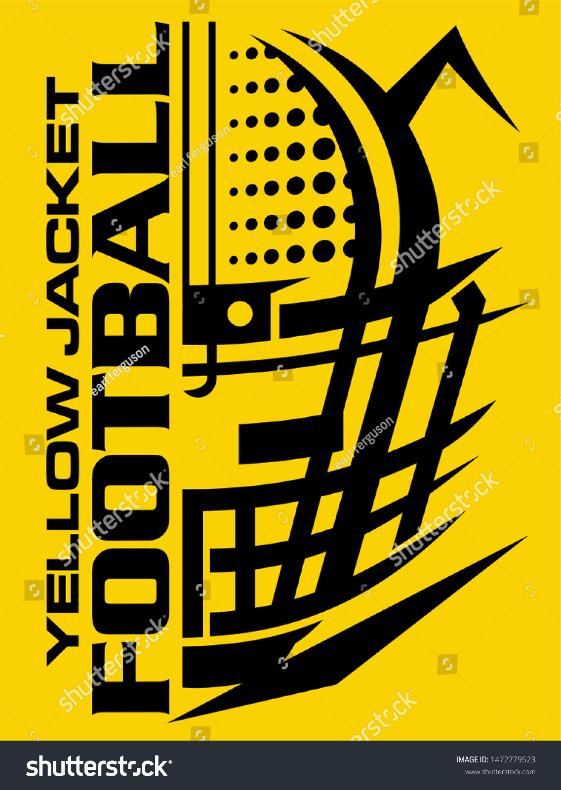 Download Yellow Jacket Football Team Design Half Stock Vector Royalty Free 1472779523 PSD Mockup Templates