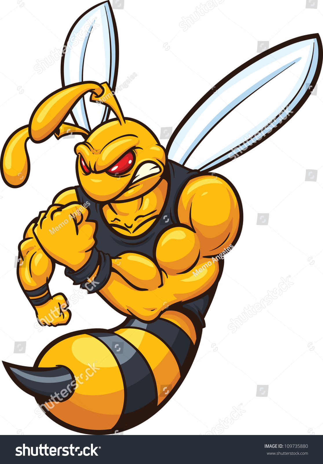SVG of Yellow jacket mascot. Vector illustration with simple gradients. All in a single layer. svg