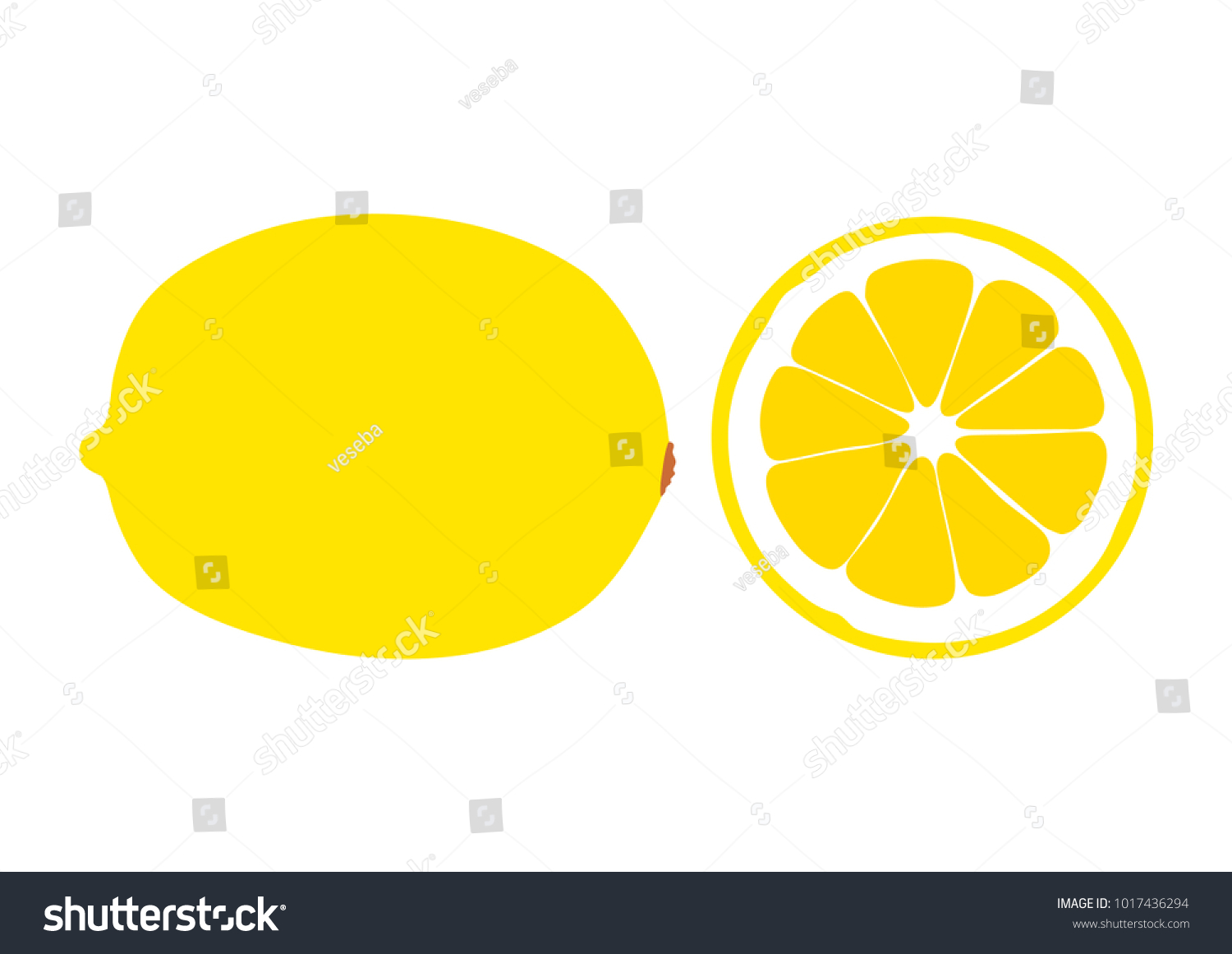 Yellow Juicy Lemon Slice Lemon On Stock Vector Royalty Free