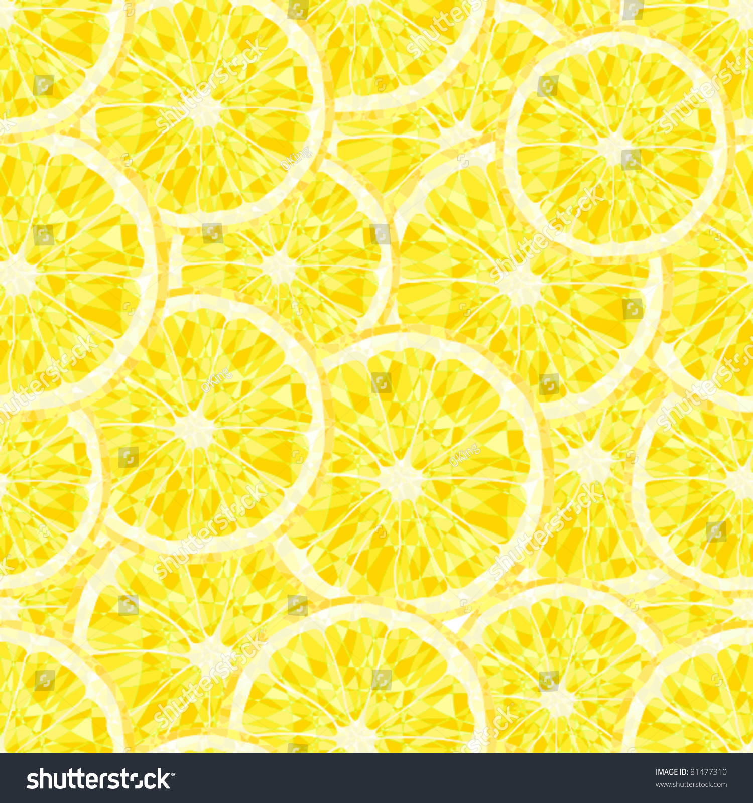 Yellow Lemons A Seamless Background Stock Vector Illustration 81477310 ...