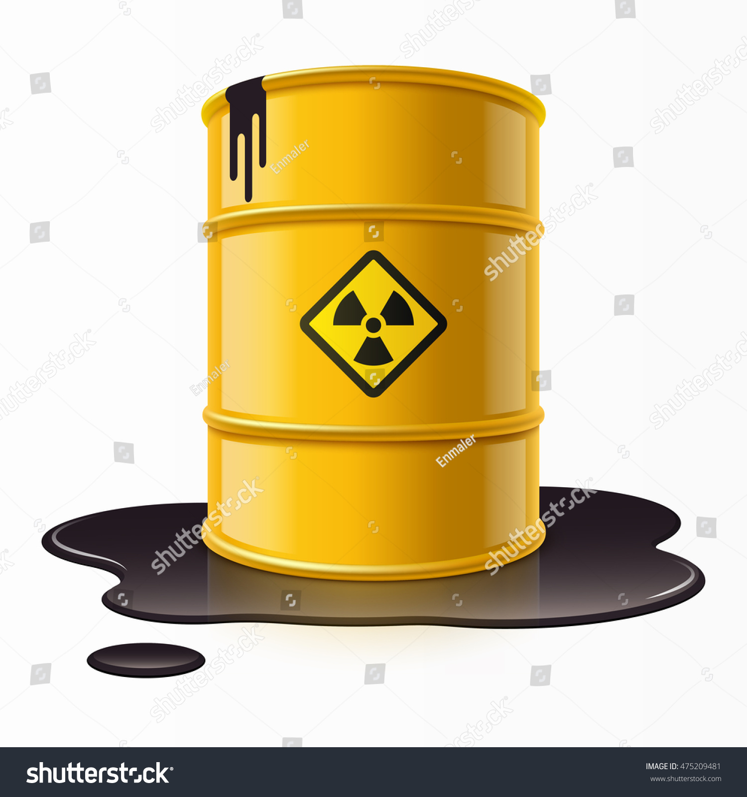 Download Yellow Metal Barrel Radioactive Waste Spilled Stock Vector Royalty Free 475209481 PSD Mockup Templates