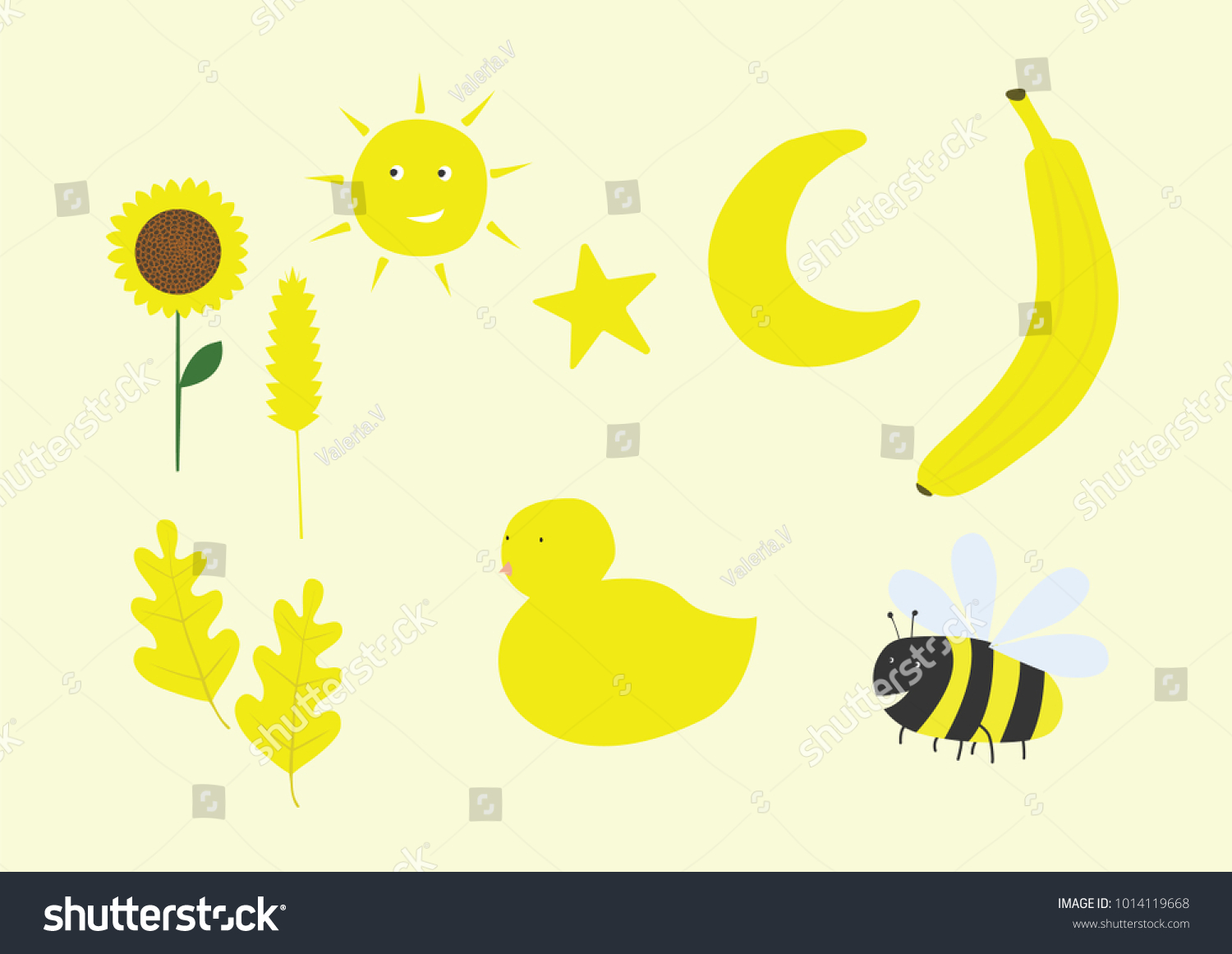 Download Yellow Objects Children Educational Vector Design Stock Vector Royalty Free 1014119668