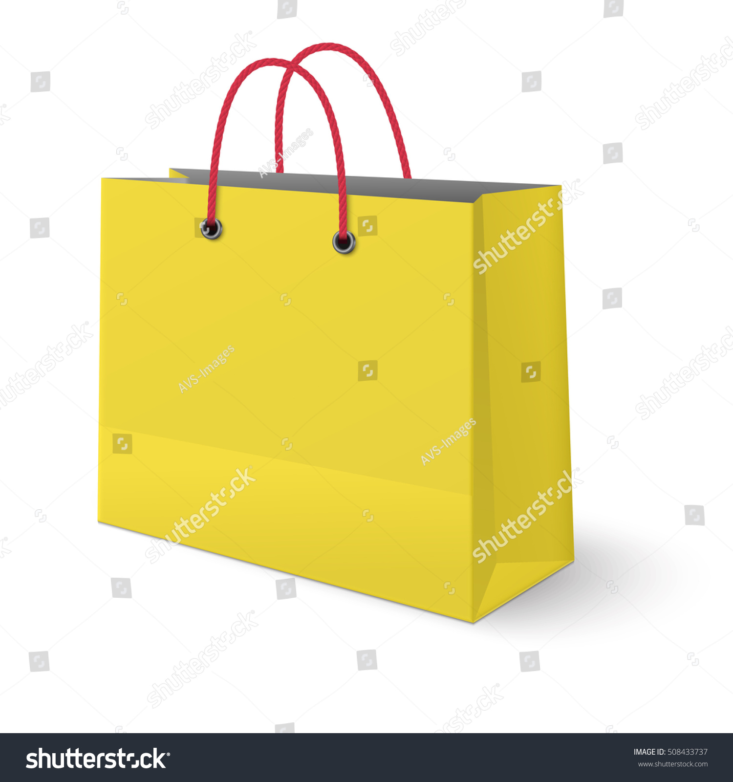 Download Yellow Paper Shopping Bag Red Rope Stock Vector Royalty Free 508433737 PSD Mockup Templates
