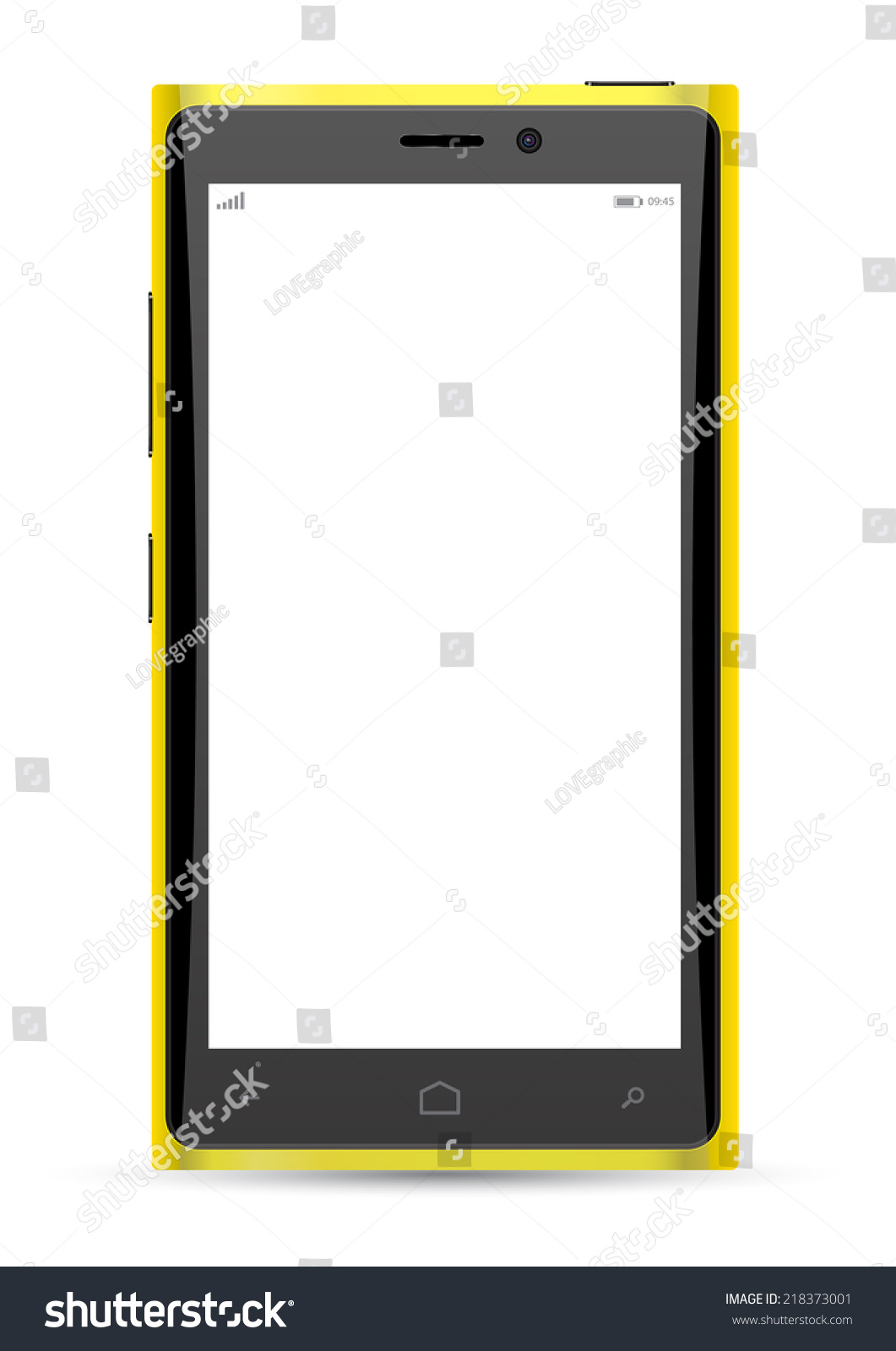 Download Yellow Phone Mockup Vector Illustration Realistic Stock Vector Royalty Free 218373001 PSD Mockup Templates