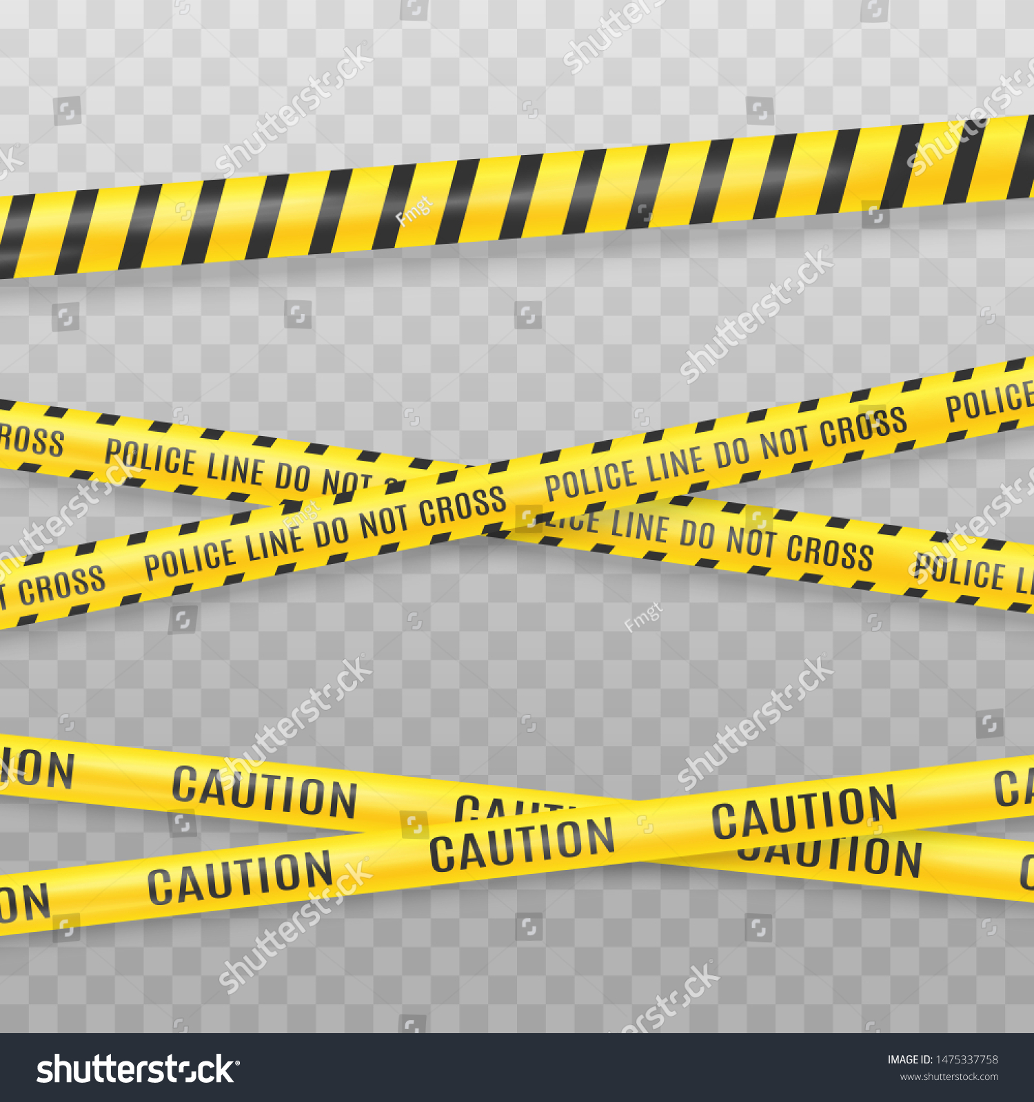 SVG of Yellow police tape isolated on transparent background. Crime scene tape vector illustration. Danger zone designation. Vector illustration svg