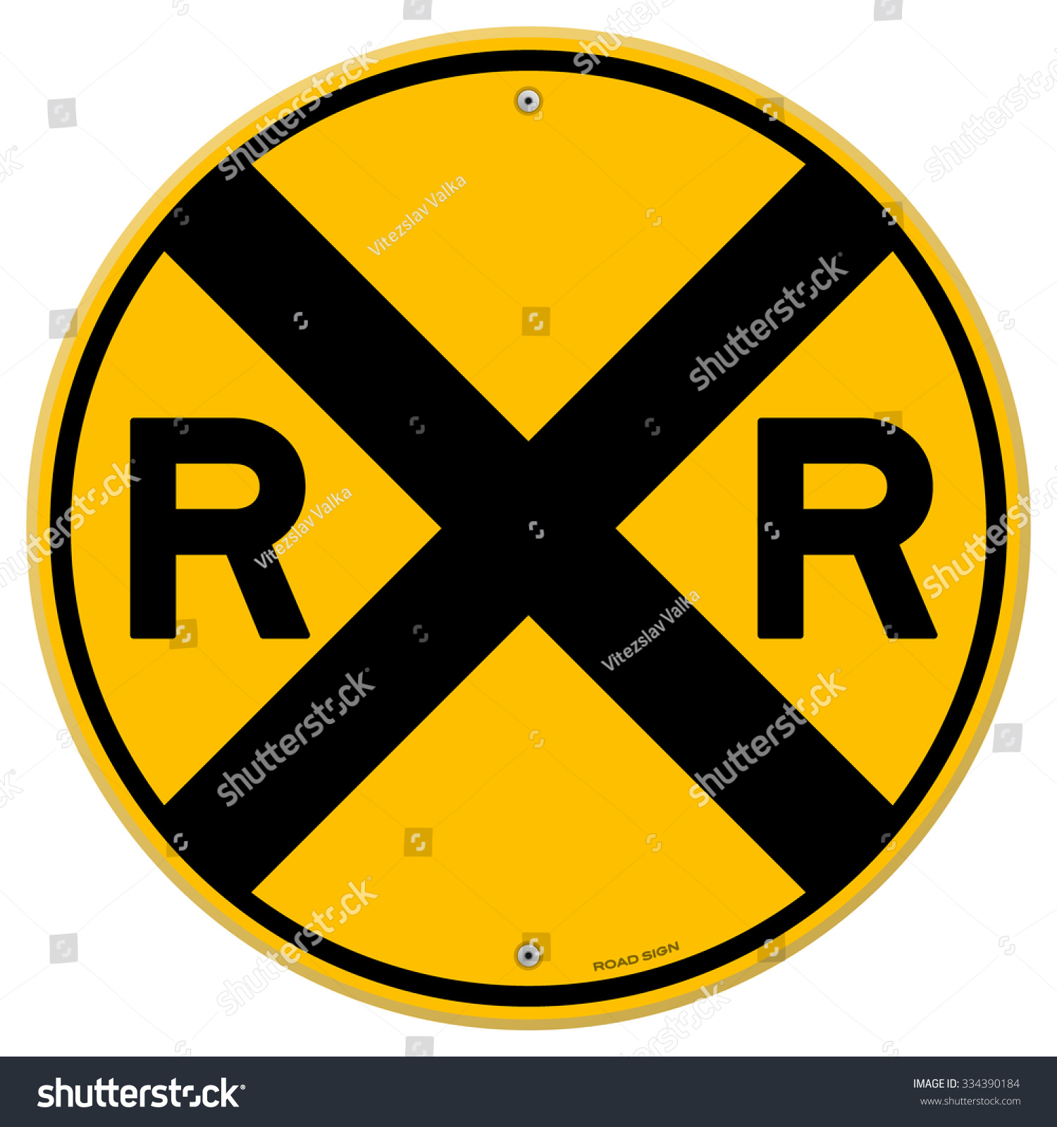 Yellow Rail Sign Railroad Warning Symbol Stock Vector 334390184 ...