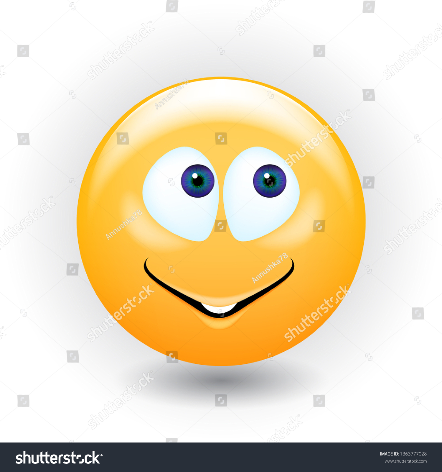 Yellow Realistic Emoji Very Expressive Eyes Stock Vector (Royalty Free ...