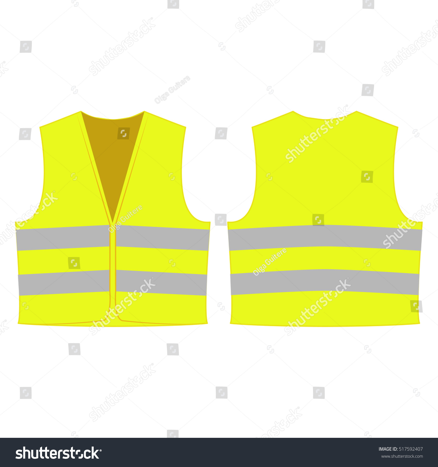 SVG of yellow reflective safety vest for people isolated vector front and back for promotion on the white background svg