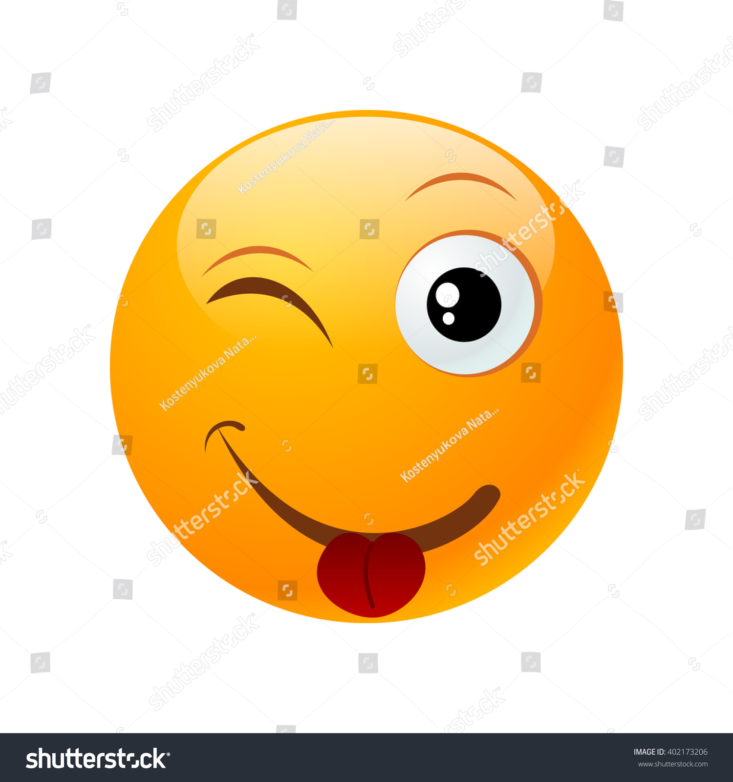 Yellow Round Emoticon Isolated On White Stock Vector (Royalty Free ...