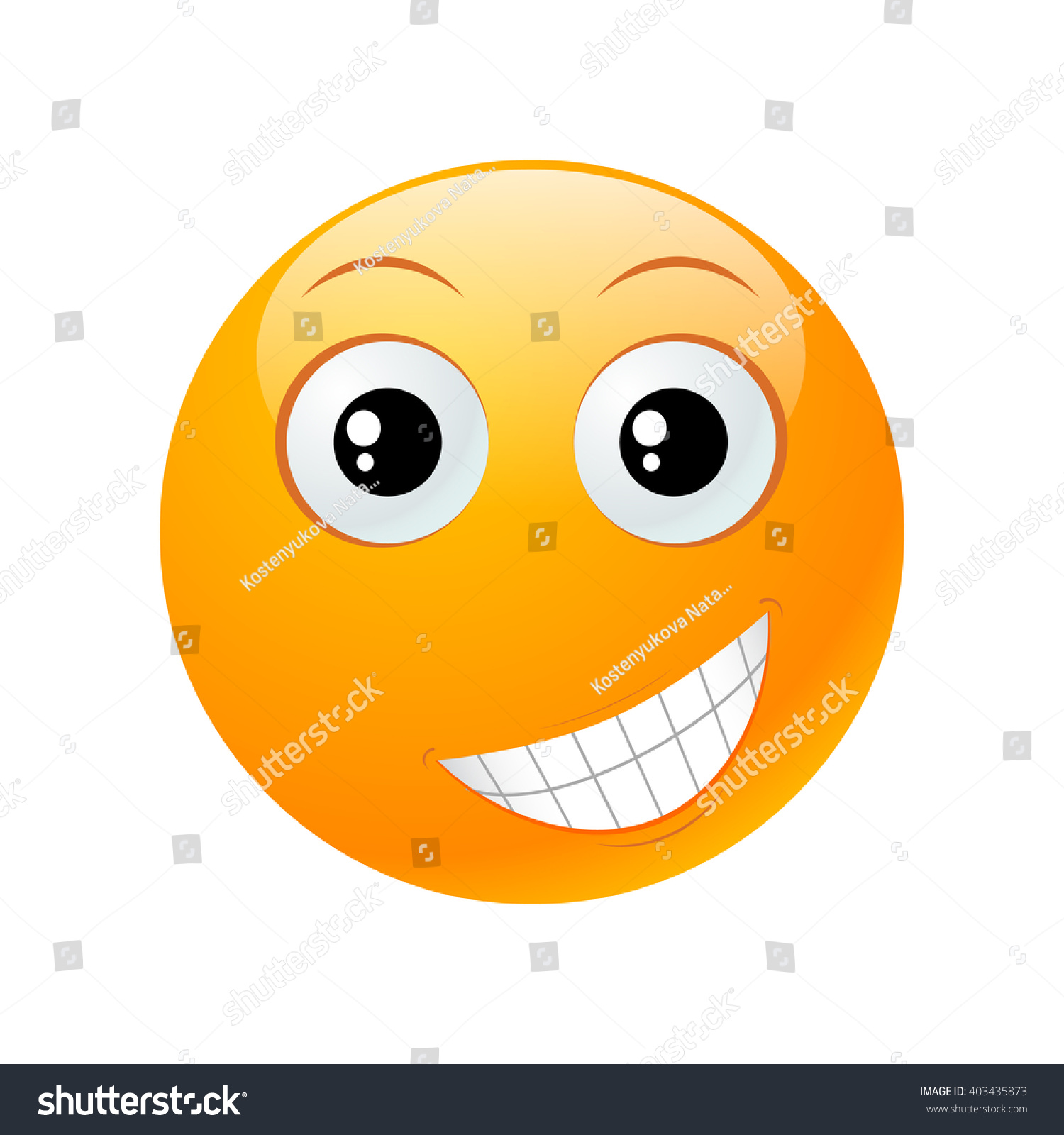 Yellow Round Emoticon Isolated On White Background. Vector Illustration ...