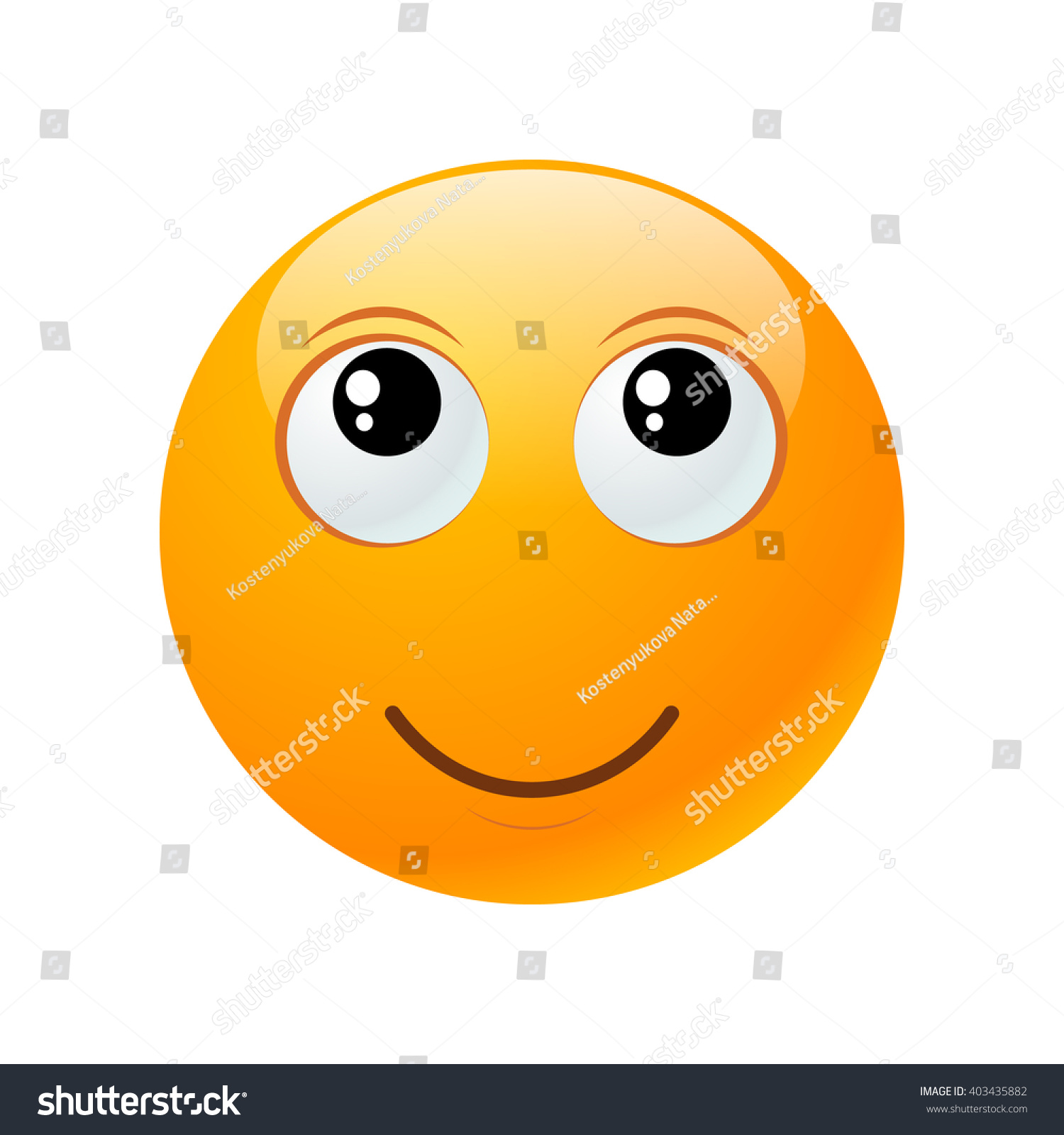 Yellow Round Emoticon Isolated On White Background. Vector Illustration ...