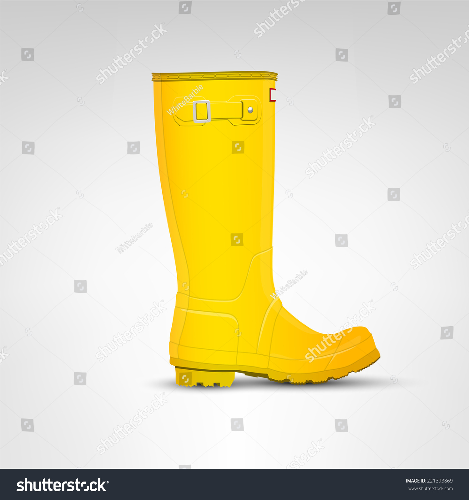Yellow Rubber Boot Vector Illustration Detailed Stock Vector (Royalty ...