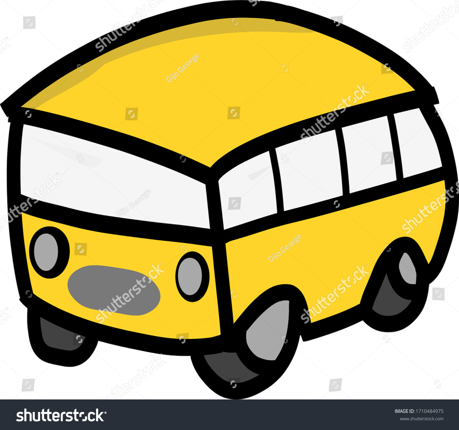 Yellow School Bus Isolated Transportation Vector Stock Vector (Royalty ...