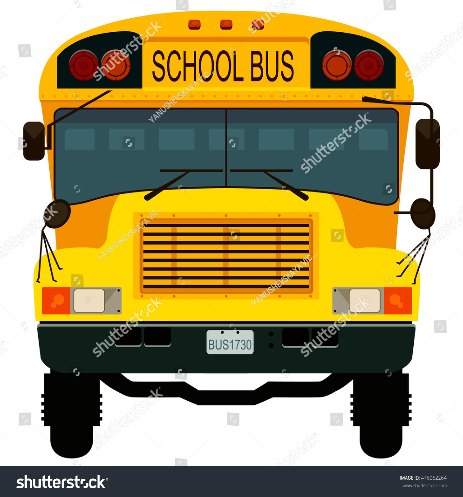 Yellow School Bus. Vector Illustration. - 476062264 : Shutterstock