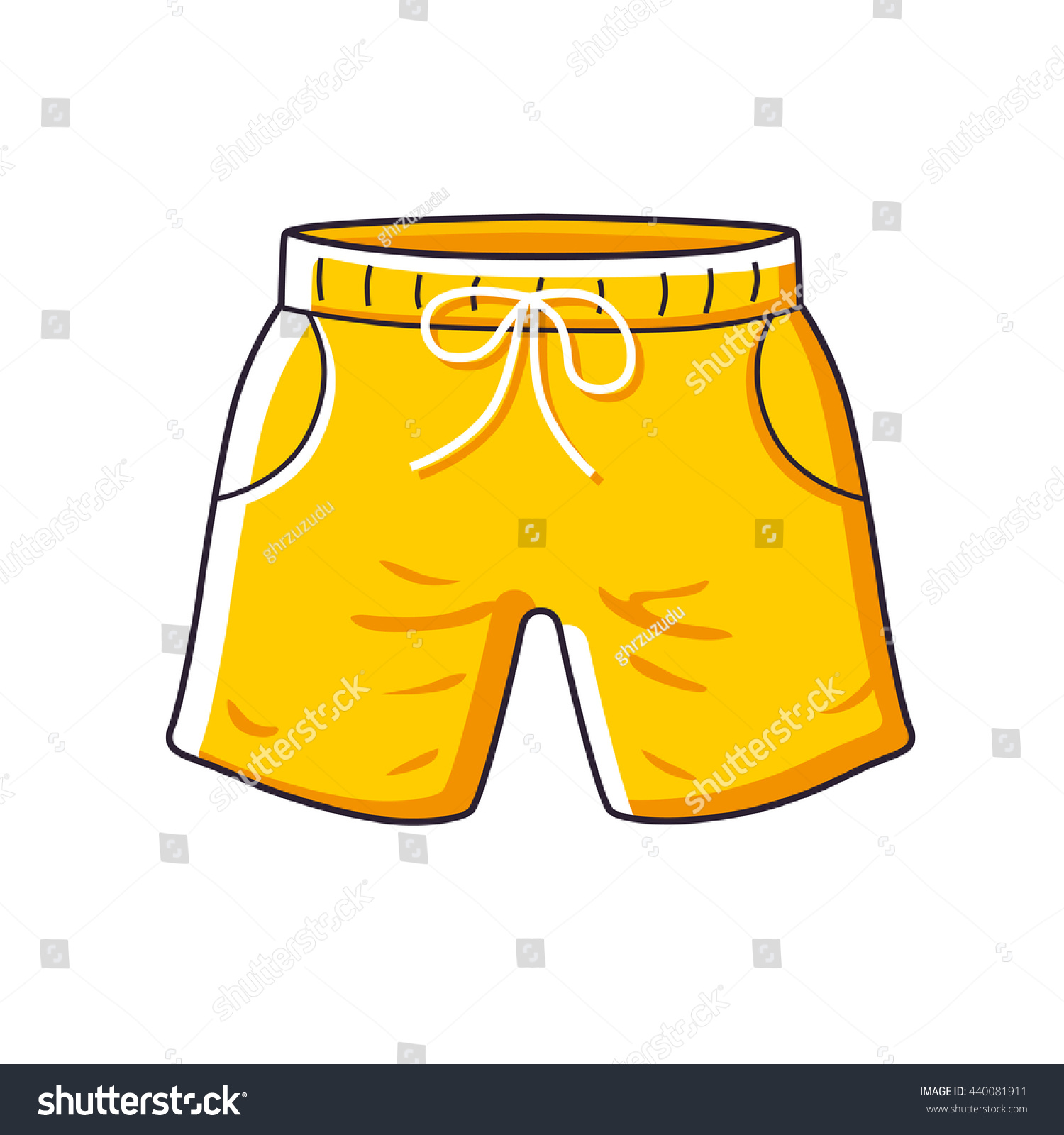 Yellow Shorts Icon Isolated Stock Vector 440081911 - Shutterstock