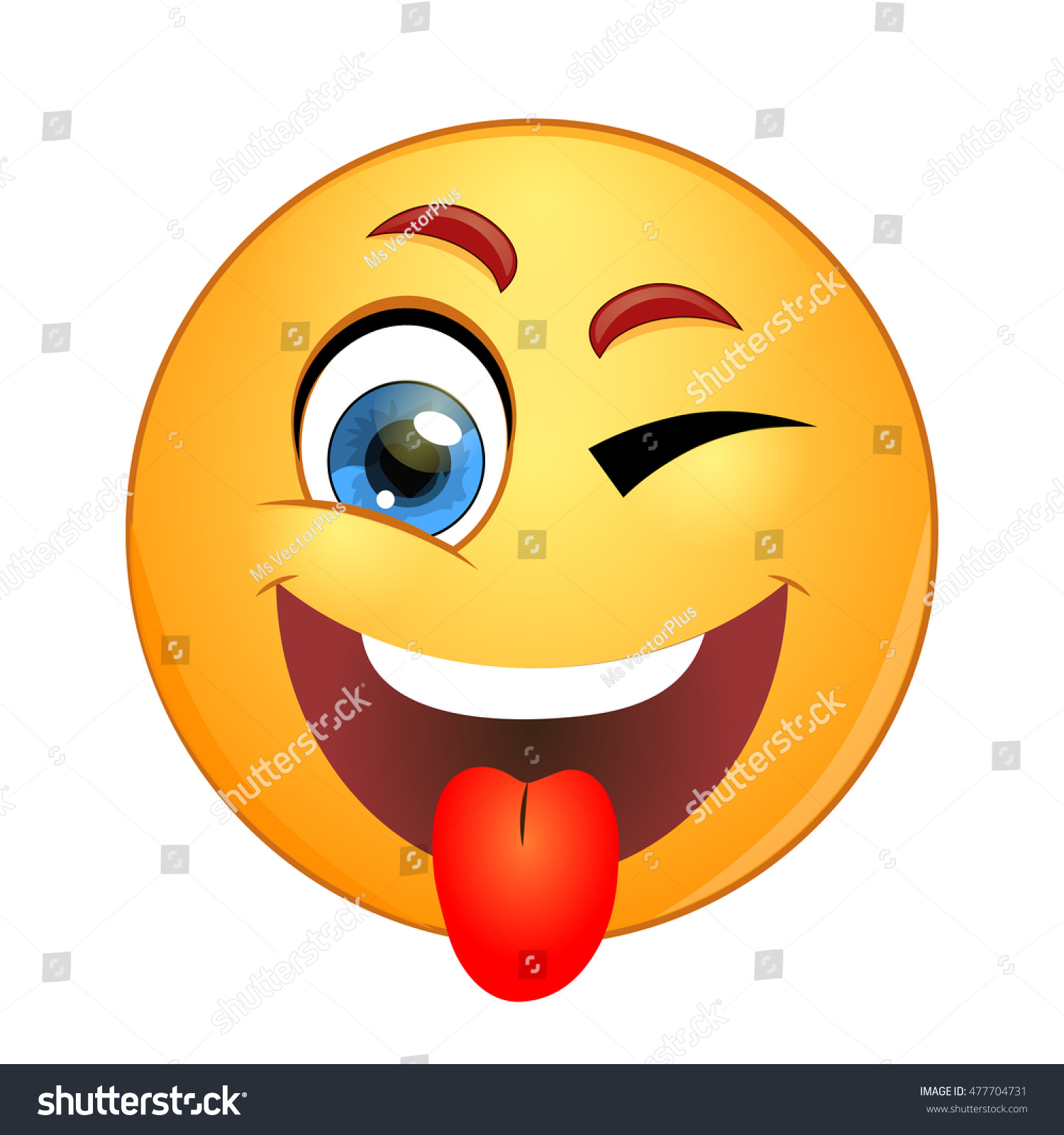 Yellow Smiley Winking And Showing Tongue. Stock Vector Illustration ...