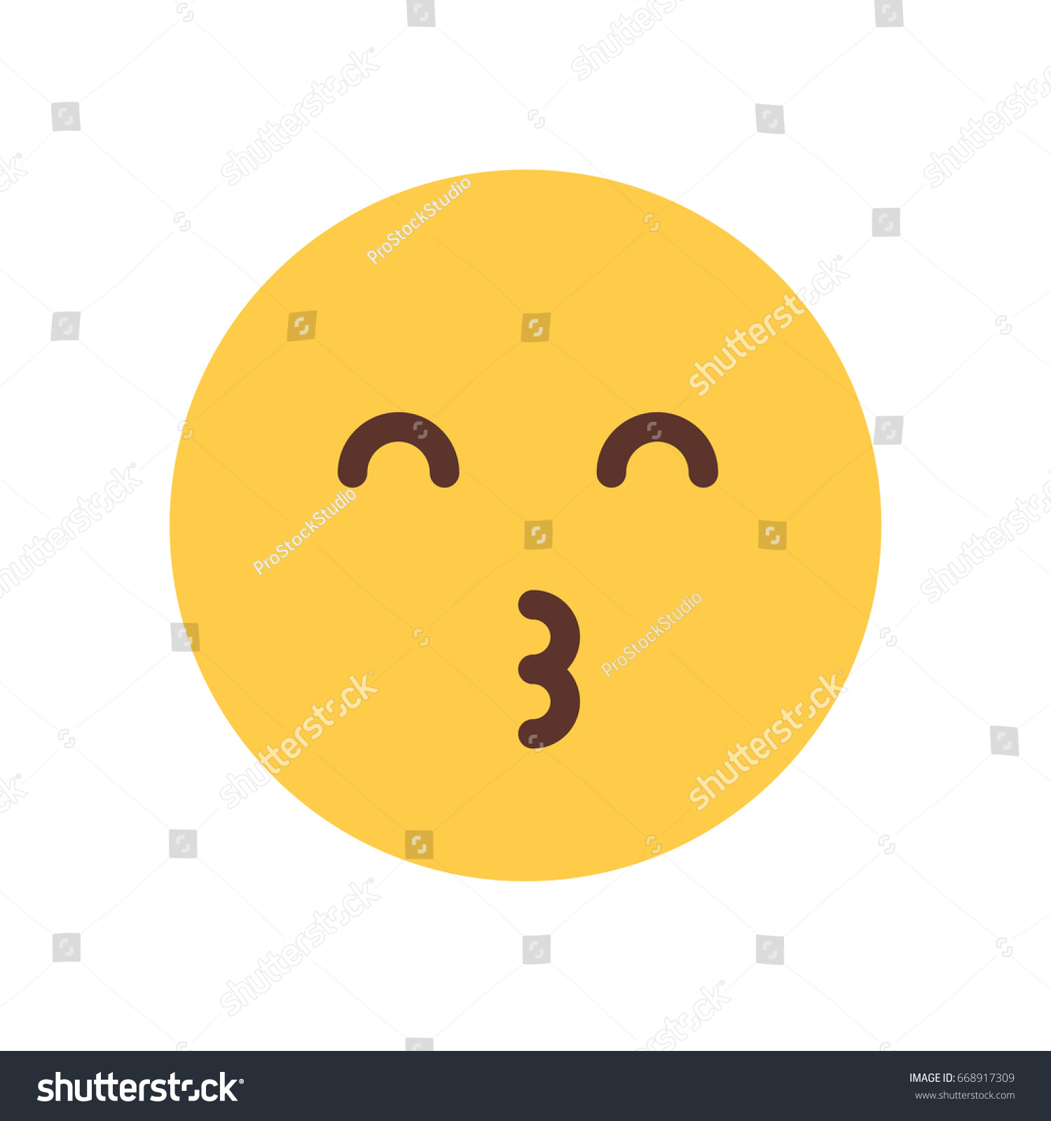 SVG of Yellow Smiling Cartoon Face Blow Kiss Emoji People Emotion Icon Flat Vector Illustration svg