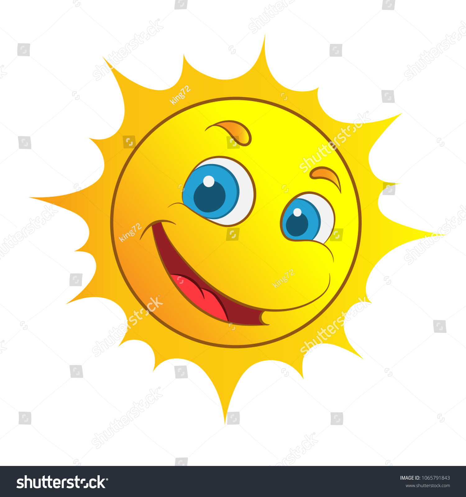 Yellow Smiling Sun Cartoon Character Weather Stock Vector (Royalty Free ...